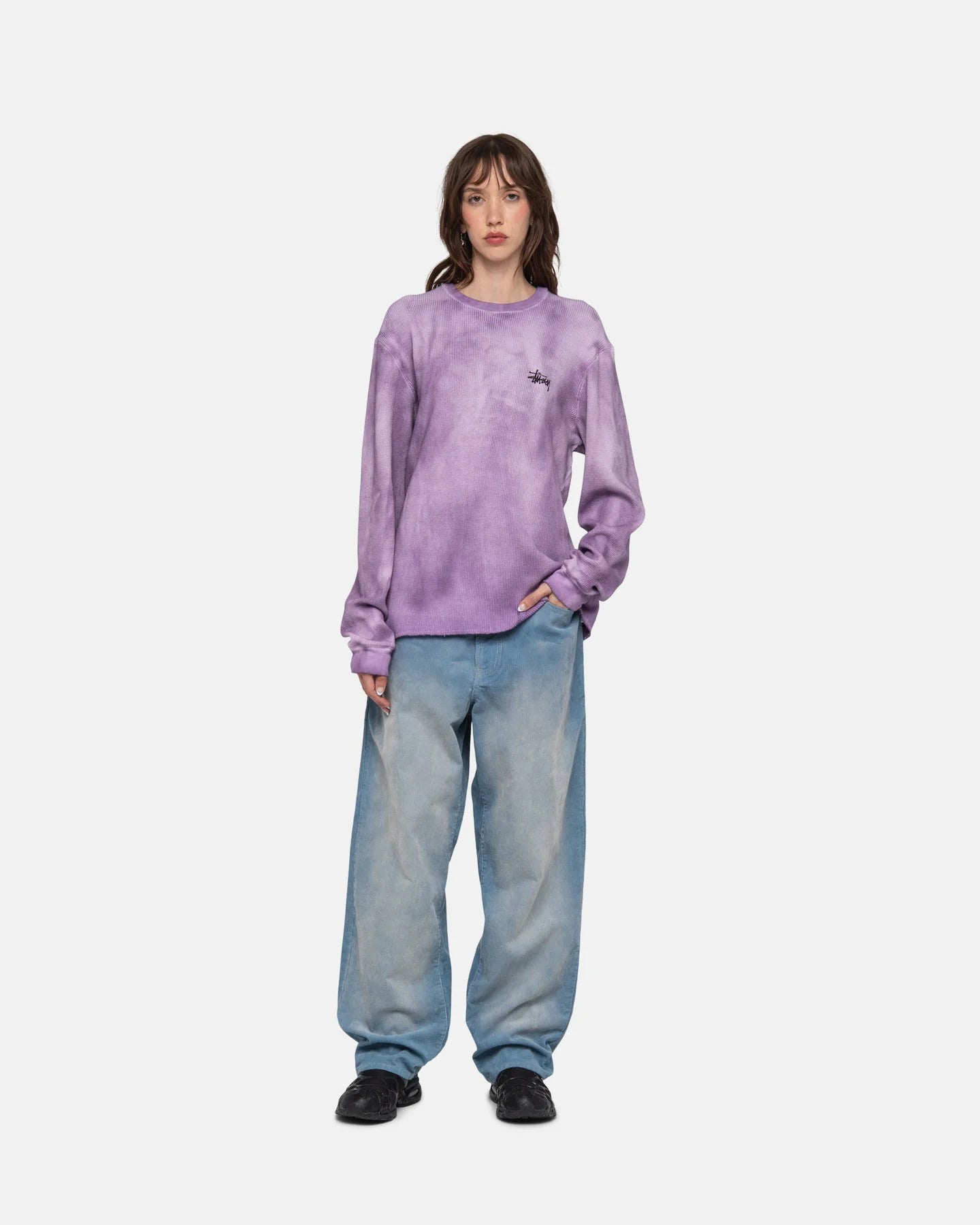 Stüssy Basic Stock Thermal Crewneck Sweater Lavender