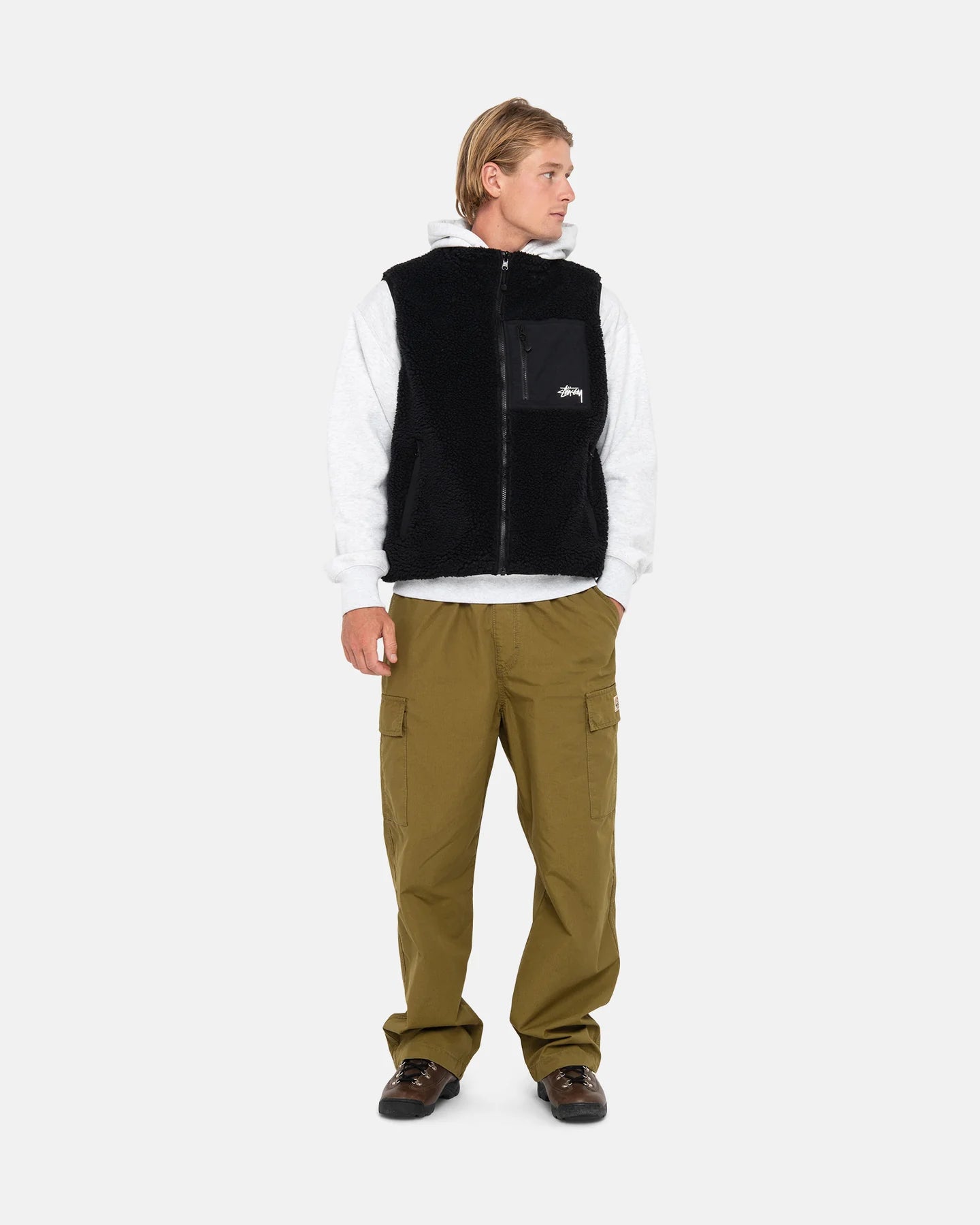 Stüssy Sherpa Reversible Vest Black