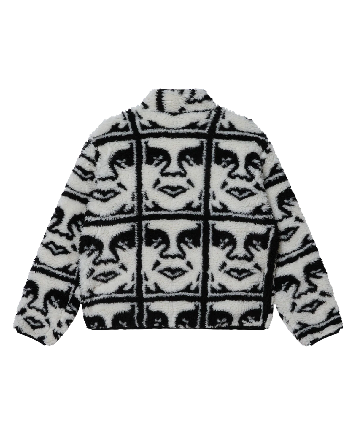Obey Repeated Icon Sherpa Jacket Black