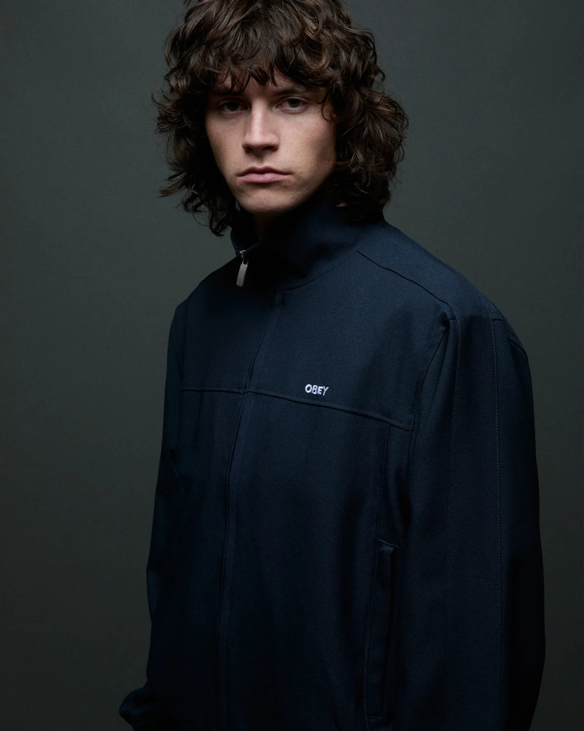 Obey Ledger Blouson Jacket Dark Navy