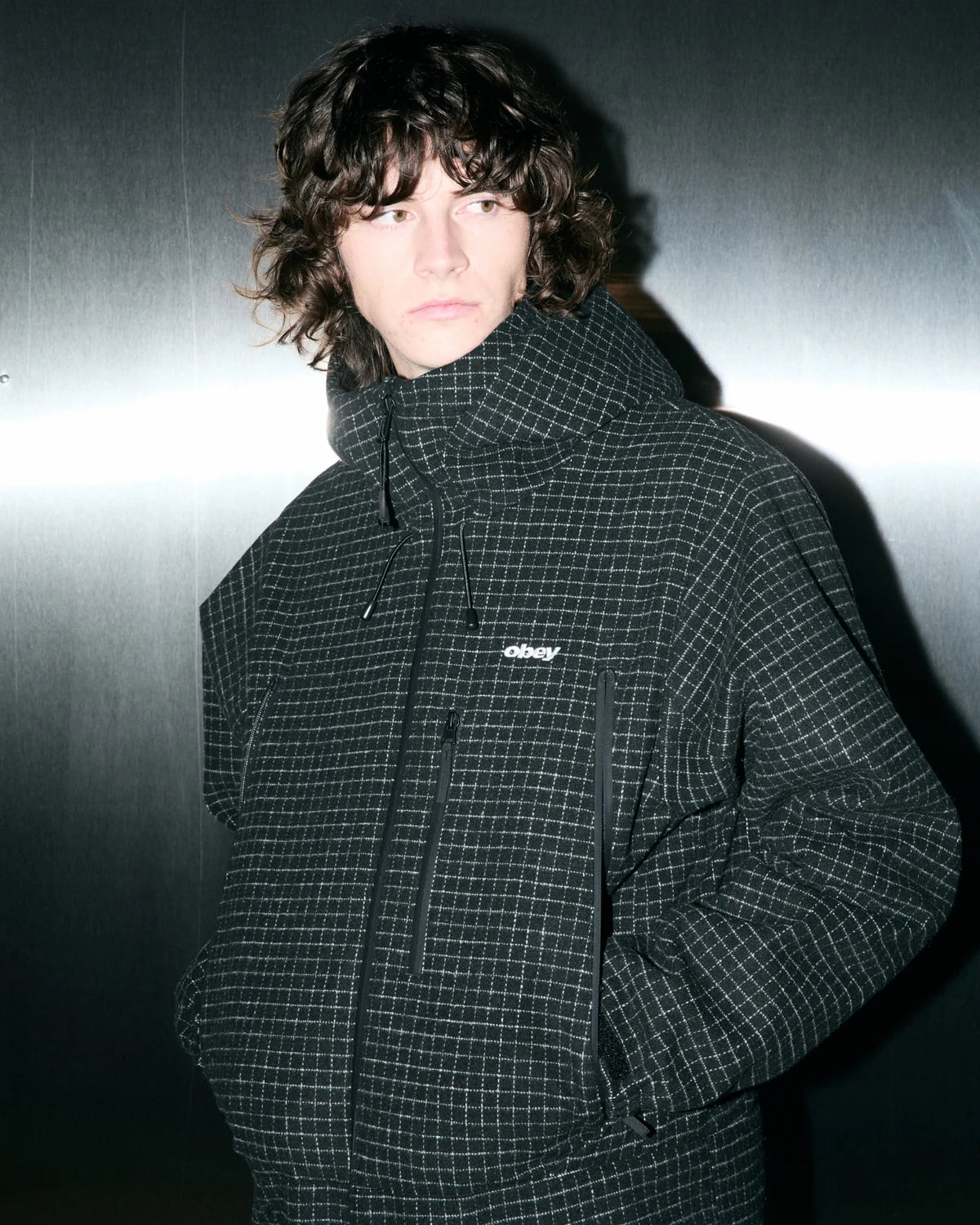 Obey Obsidian Wooly Jacket Black Plaid