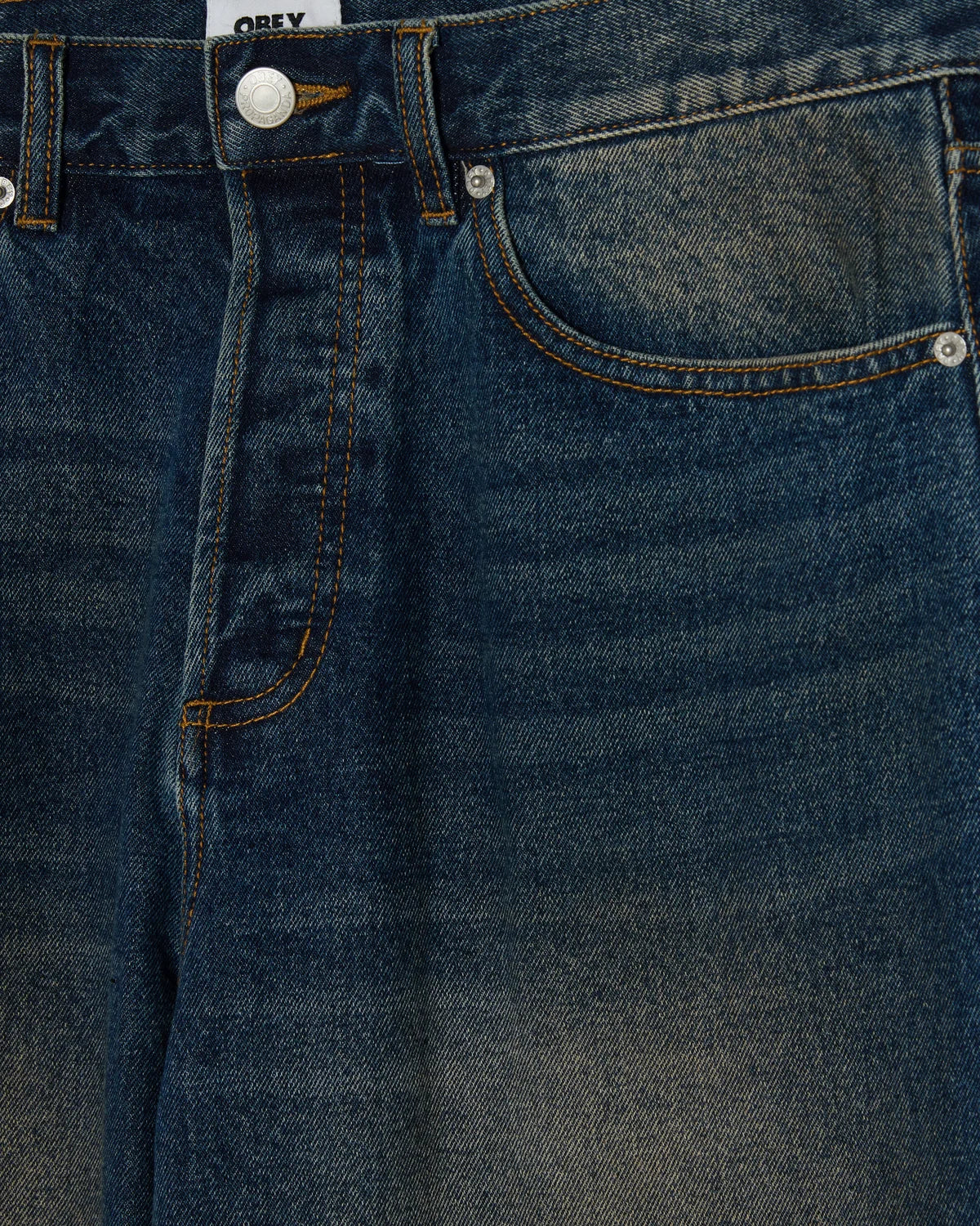 Obey Classic Baggy Denim Oil Stained Indigo