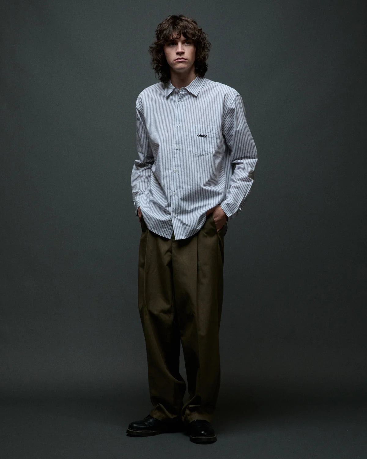 Obey Dean Pleated Pant Stone Gray