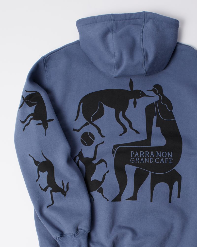 By Parra Non Grand Cafe Hooded Sweater Blue