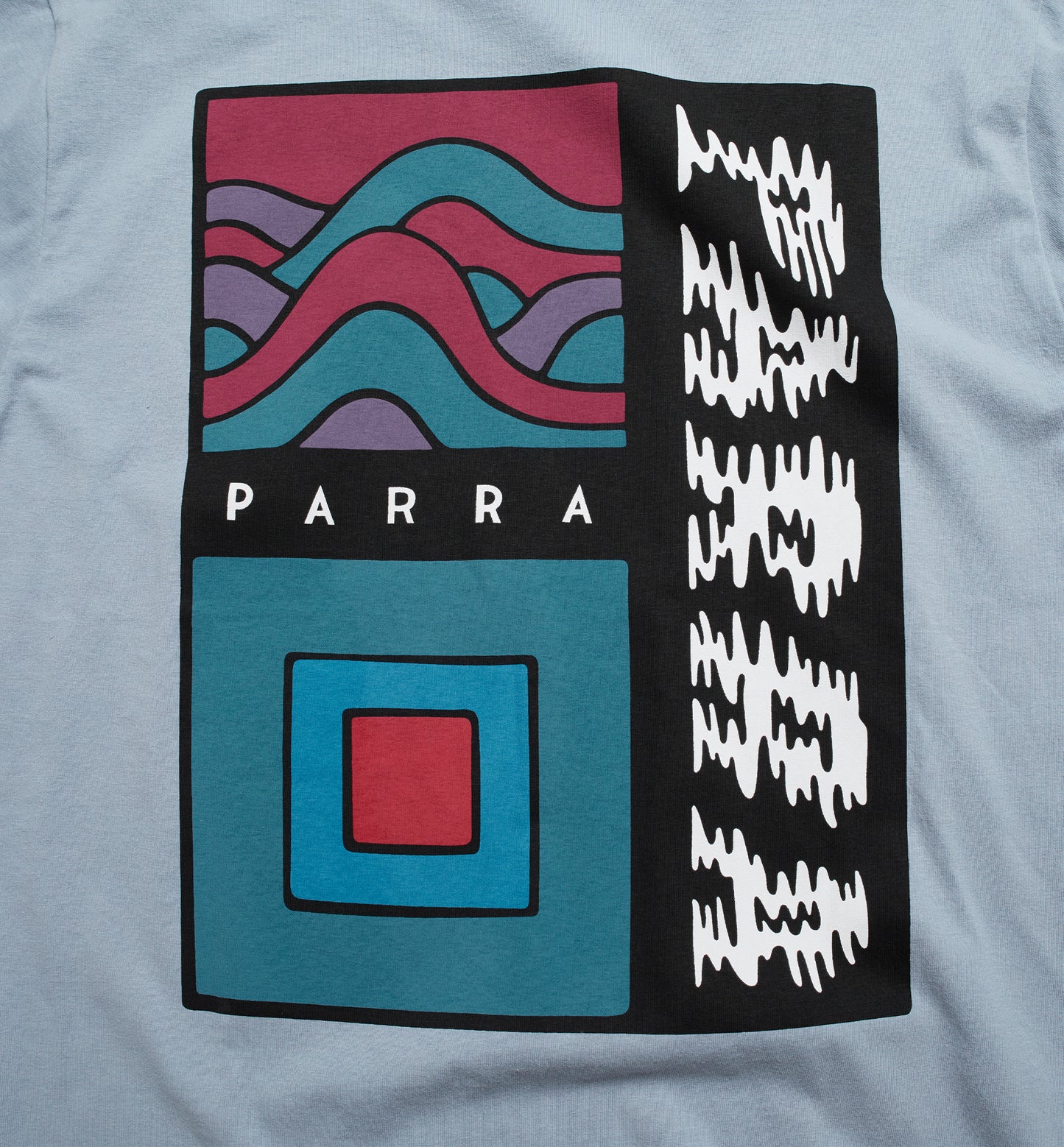 By Parra Wave Block Tremors T-Shirt Dusty Blue