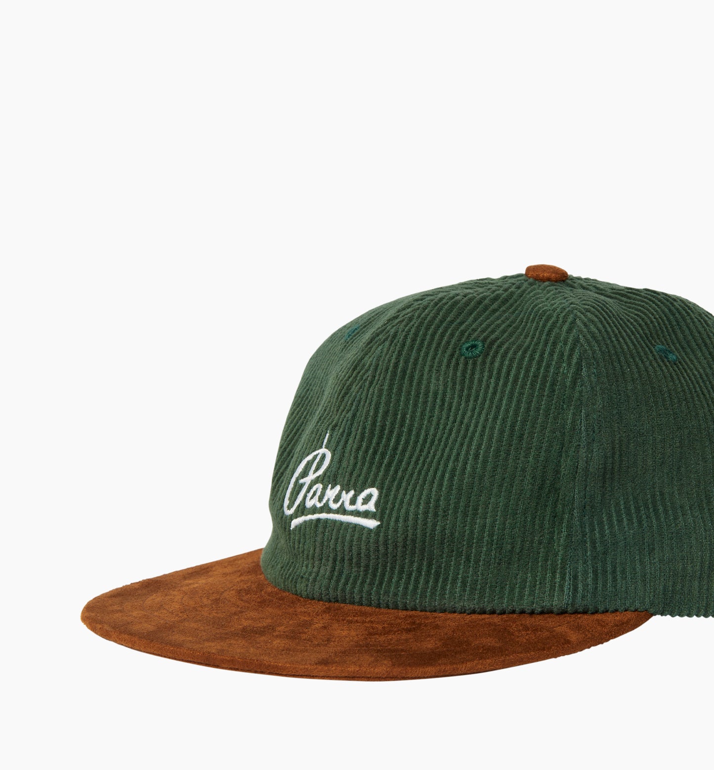 By Parra Painters Script Corduroy 6 Panel Hat Pinegreen