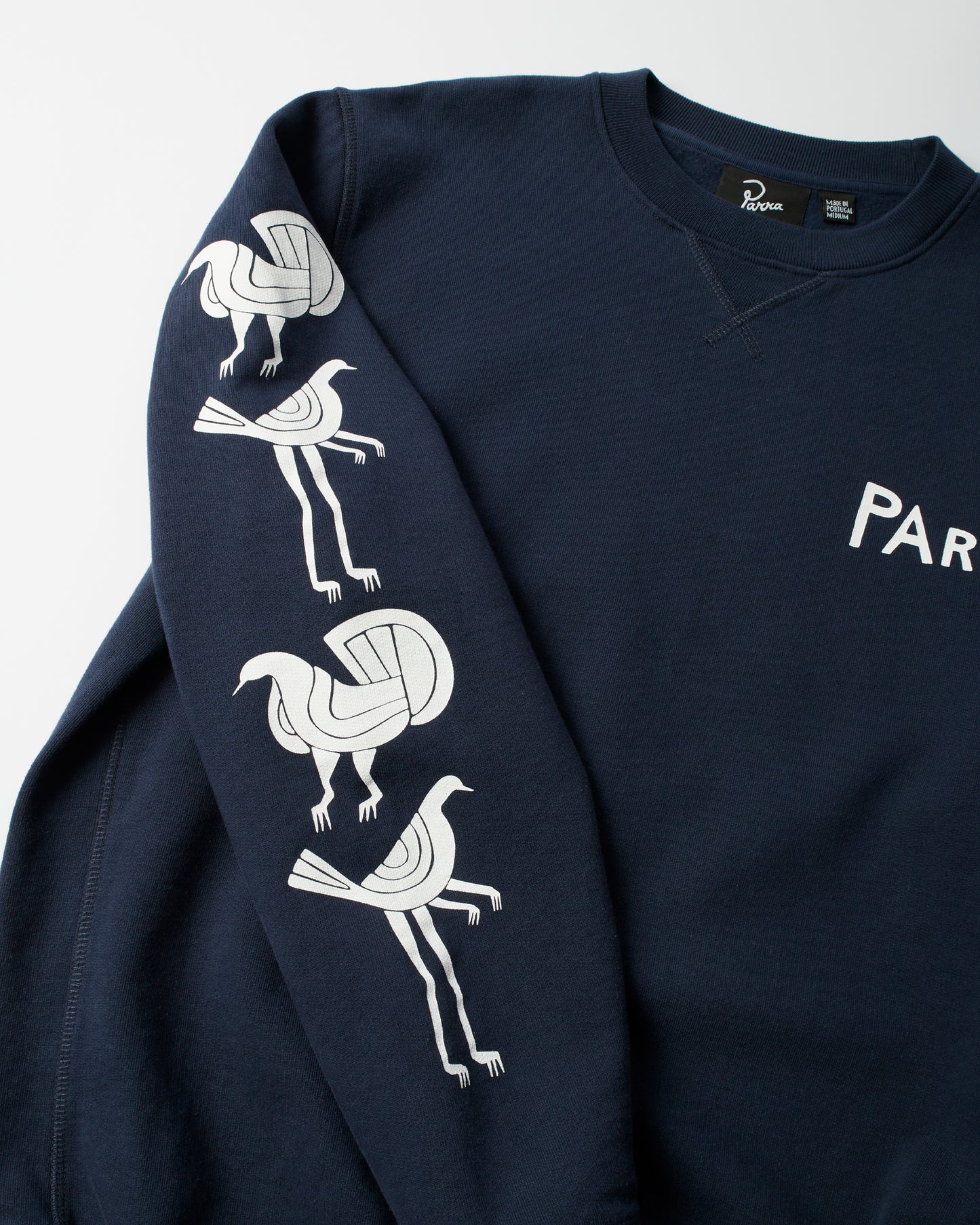 By Parra Fancy Pigeon Crewneck Sweater Midnight Blue
