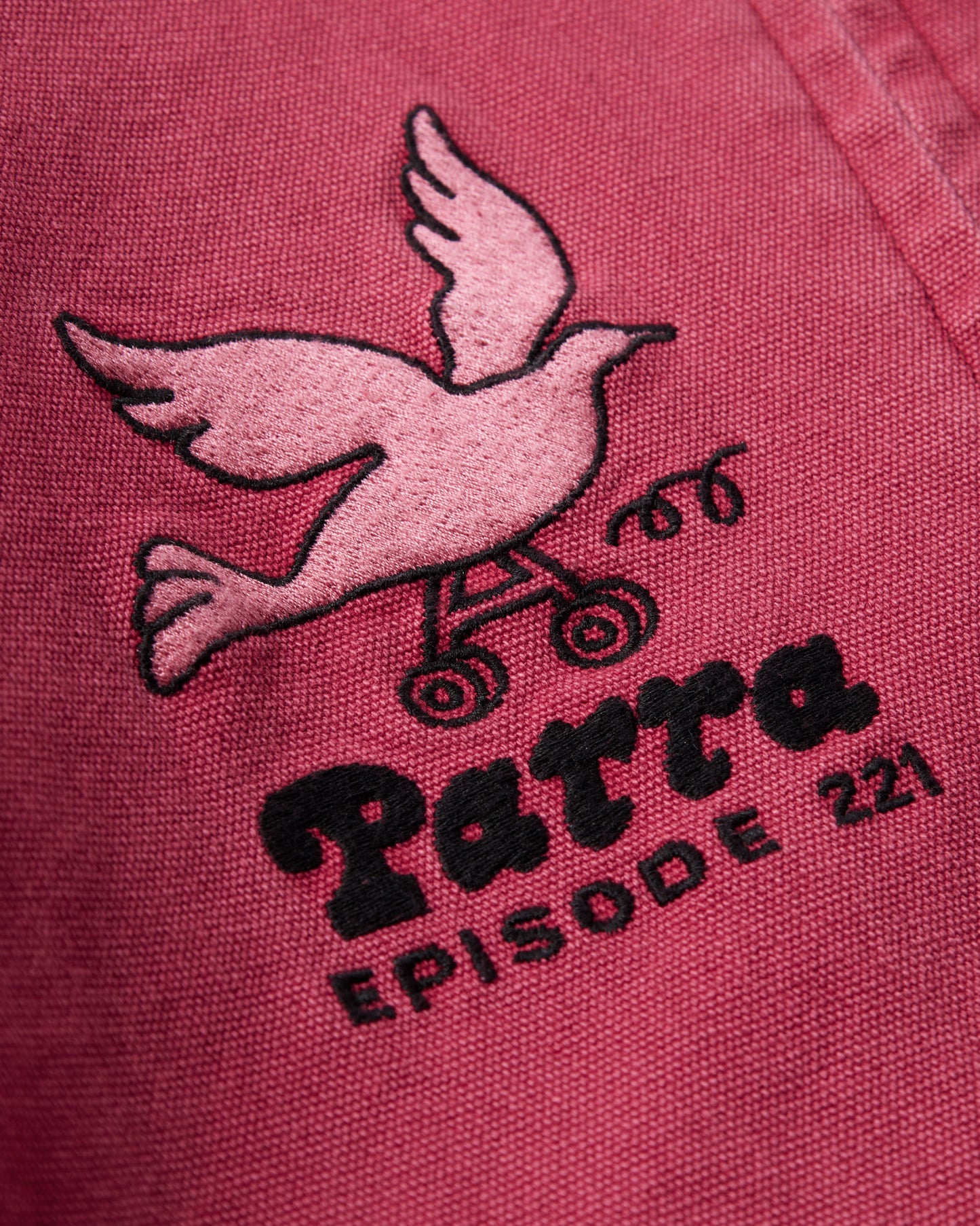 By Parra Twilled Bird Wheel Jacket Washed Beet Red