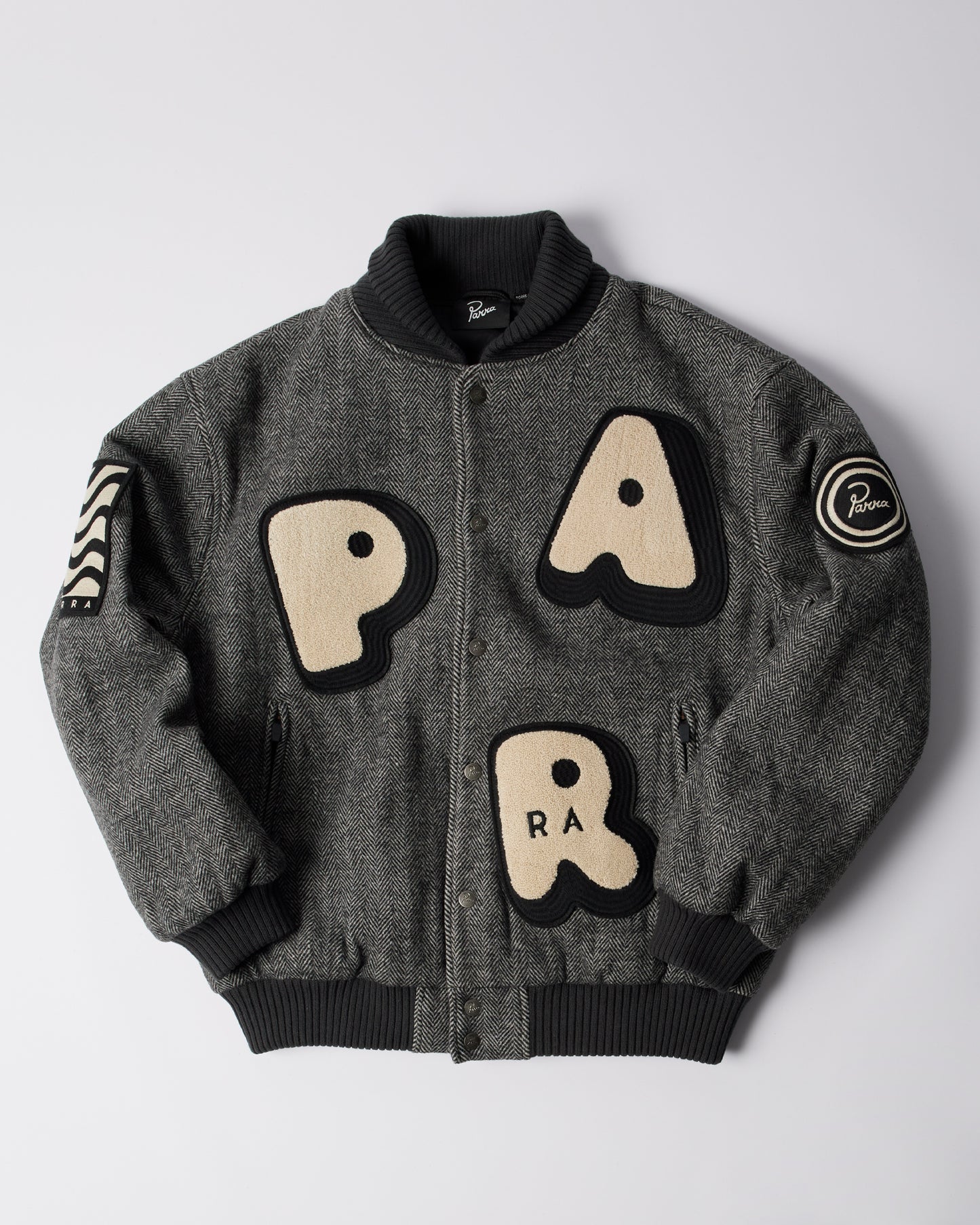 By Parra Rounded PAR Varsity Jacket Dark Grey