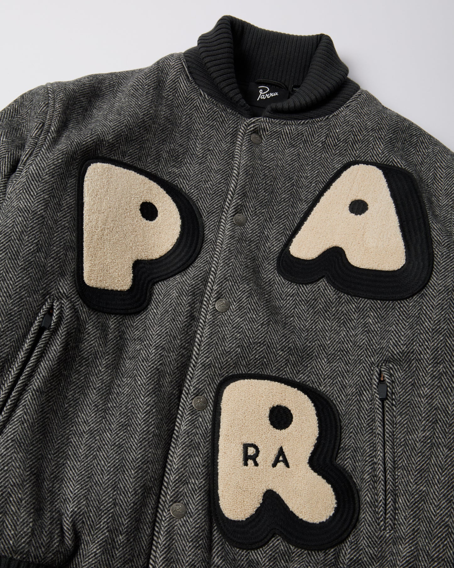 By Parra Rounded PAR Varsity Jacket Dark Grey