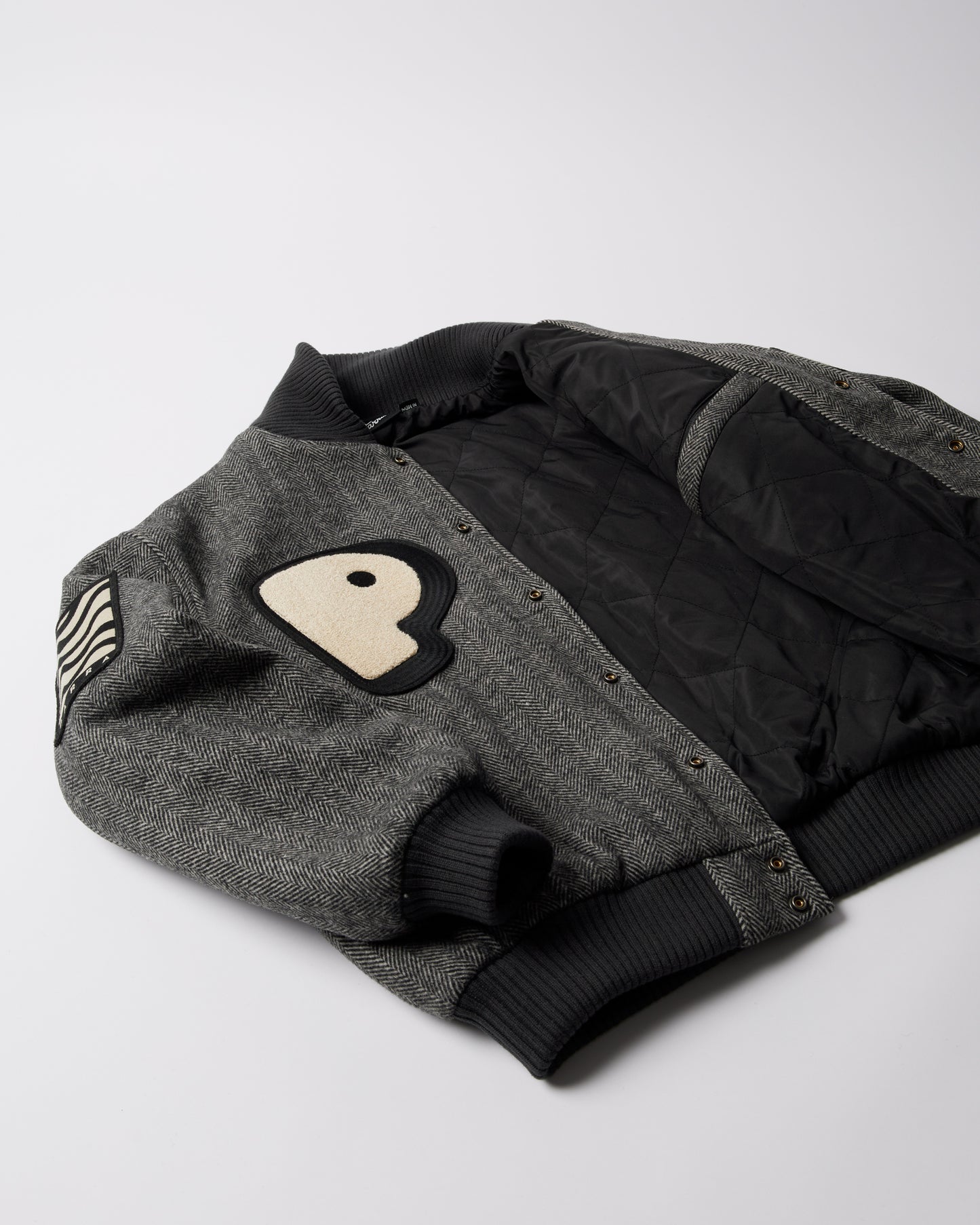 By Parra Rounded PAR Varsity Jacket Dark Grey