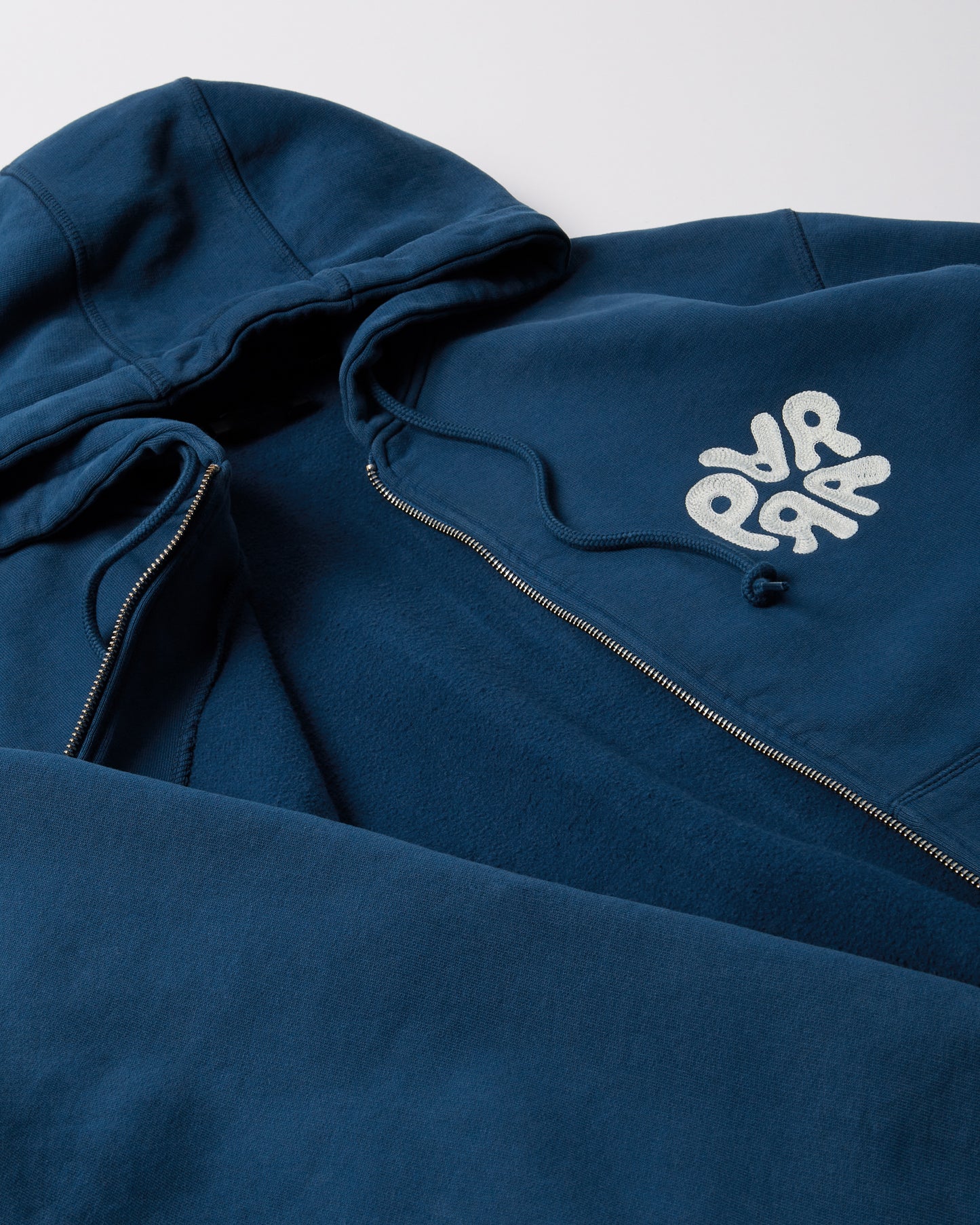 By Parra 1976 Logo Zip Hooded Sweater Blue