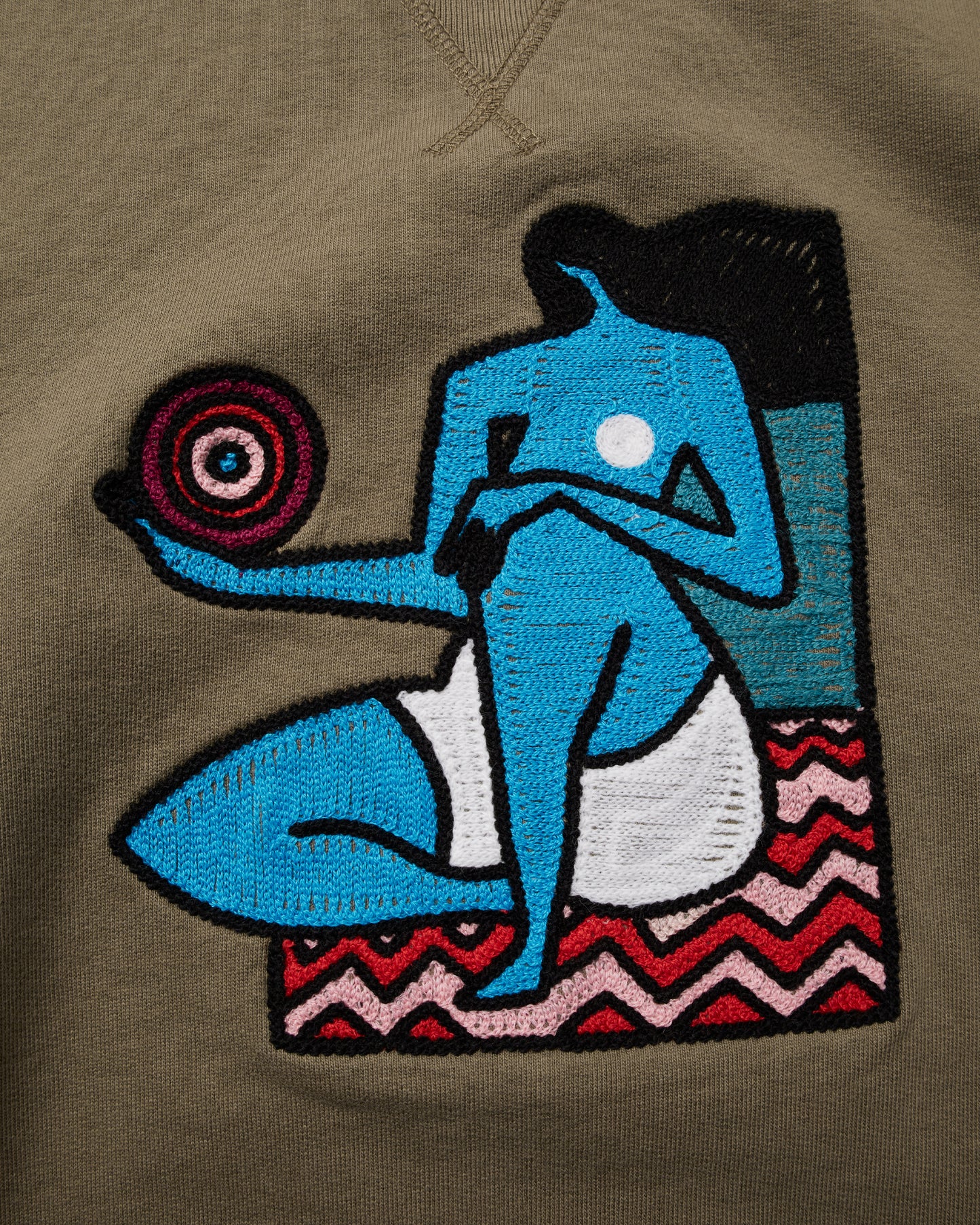 By Parra Future Visions Crewneck Sweater Stone Grey