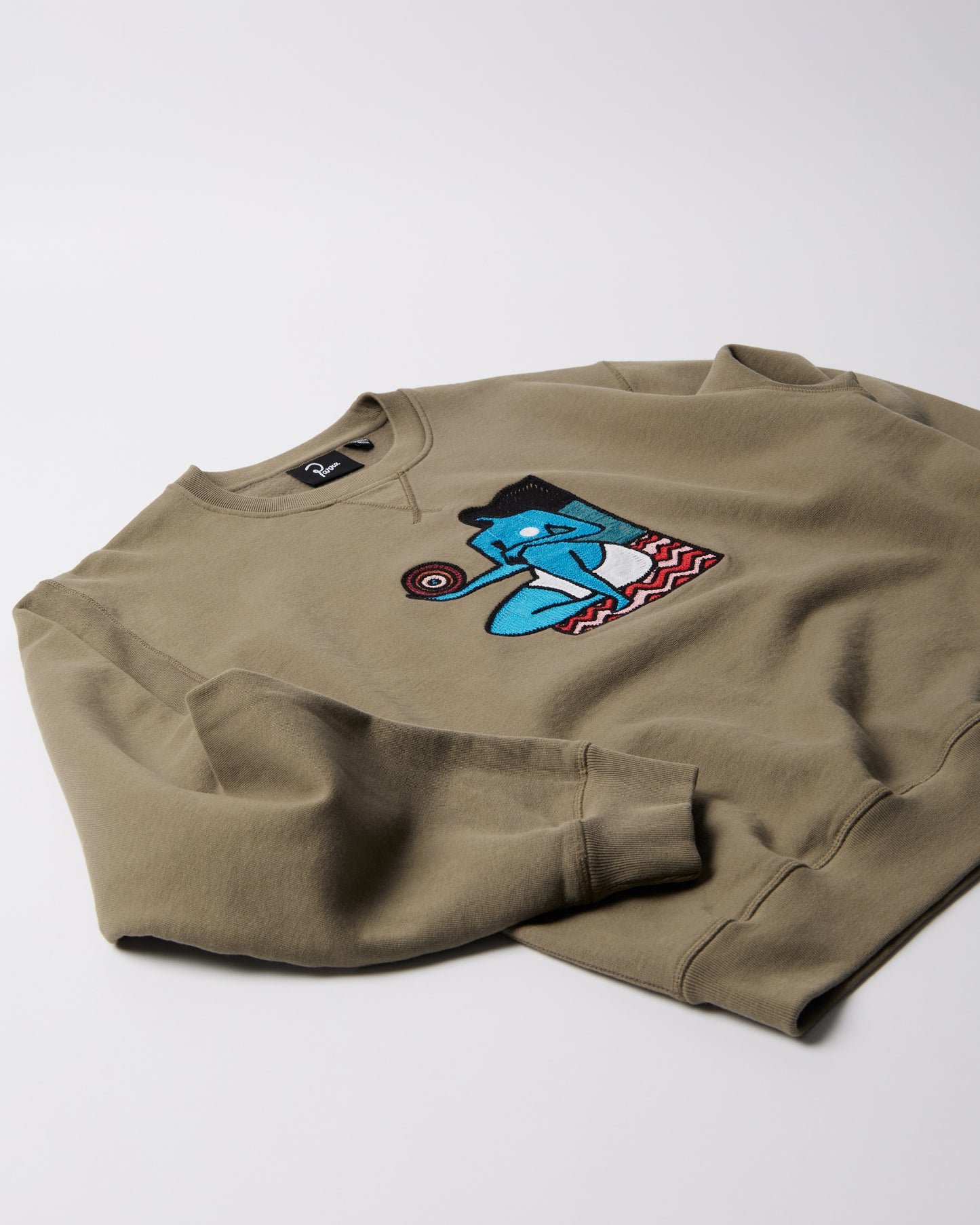 By Parra Future Visions Crewneck Sweater Stone Grey