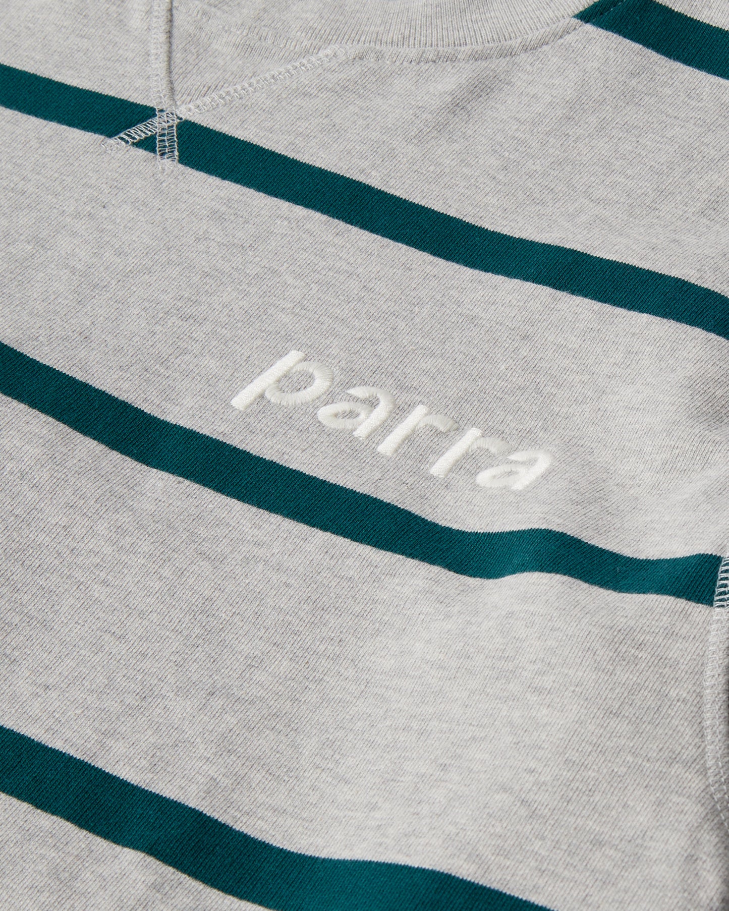 By Parra Pristine Striper Crewneck Sweater Heather Grey