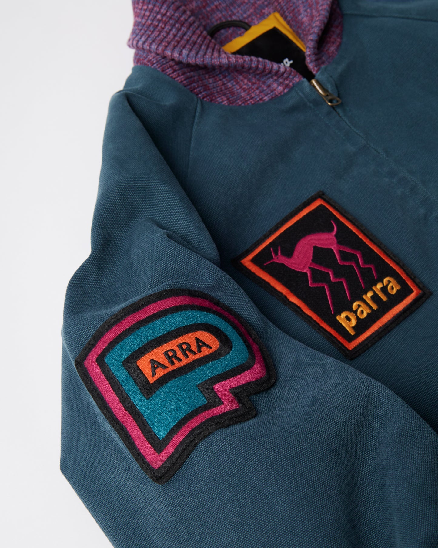 By Parra Skull Stalker Varsity Jacket Washed Blue