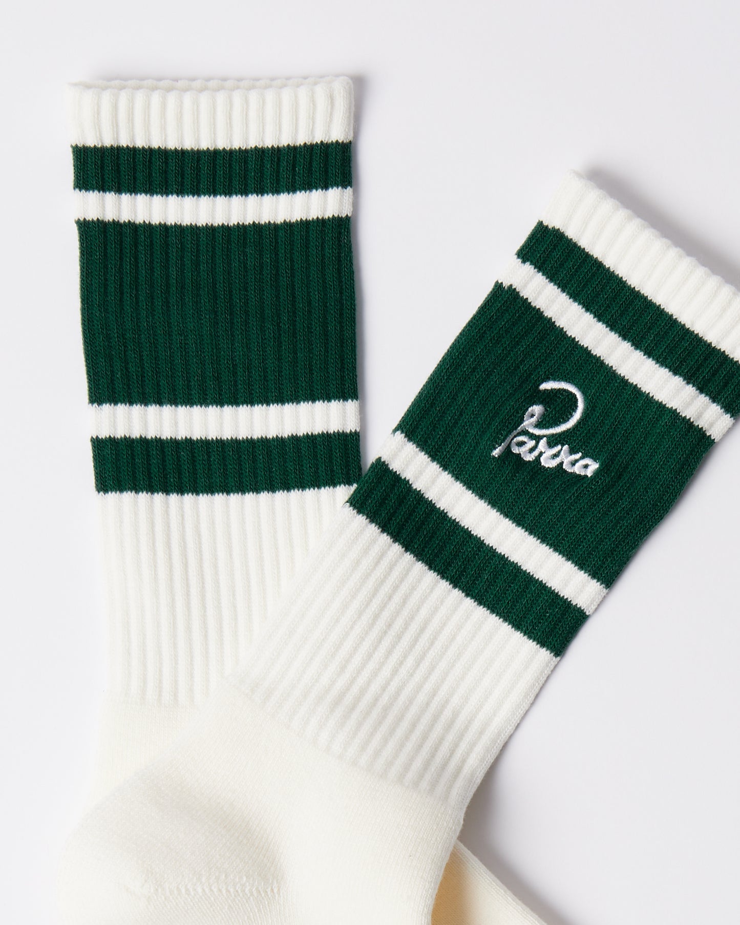 By Parra Signature Striped Crew Socks Off White