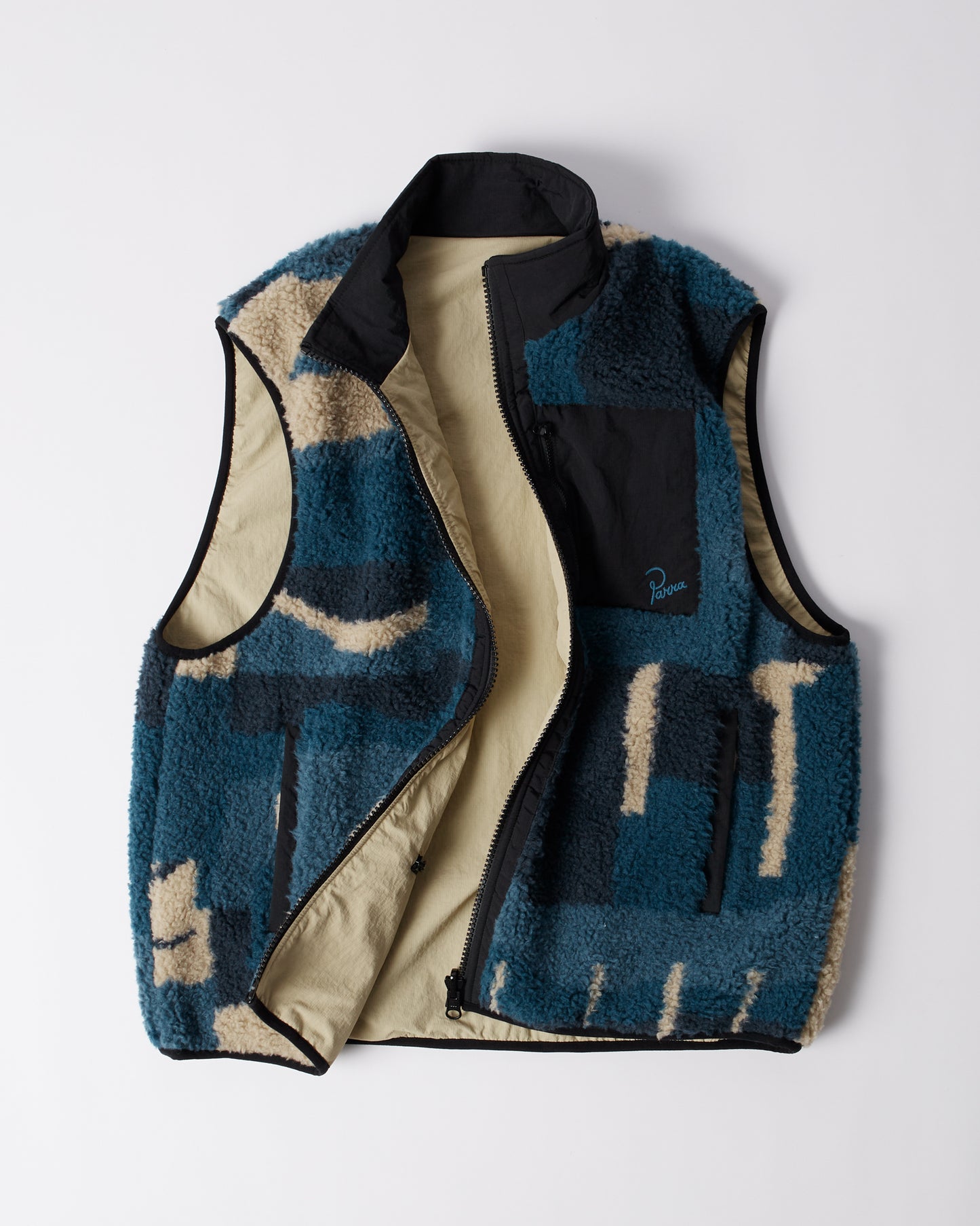 Parra Infinite Bird Reversible Vest Navy Blue