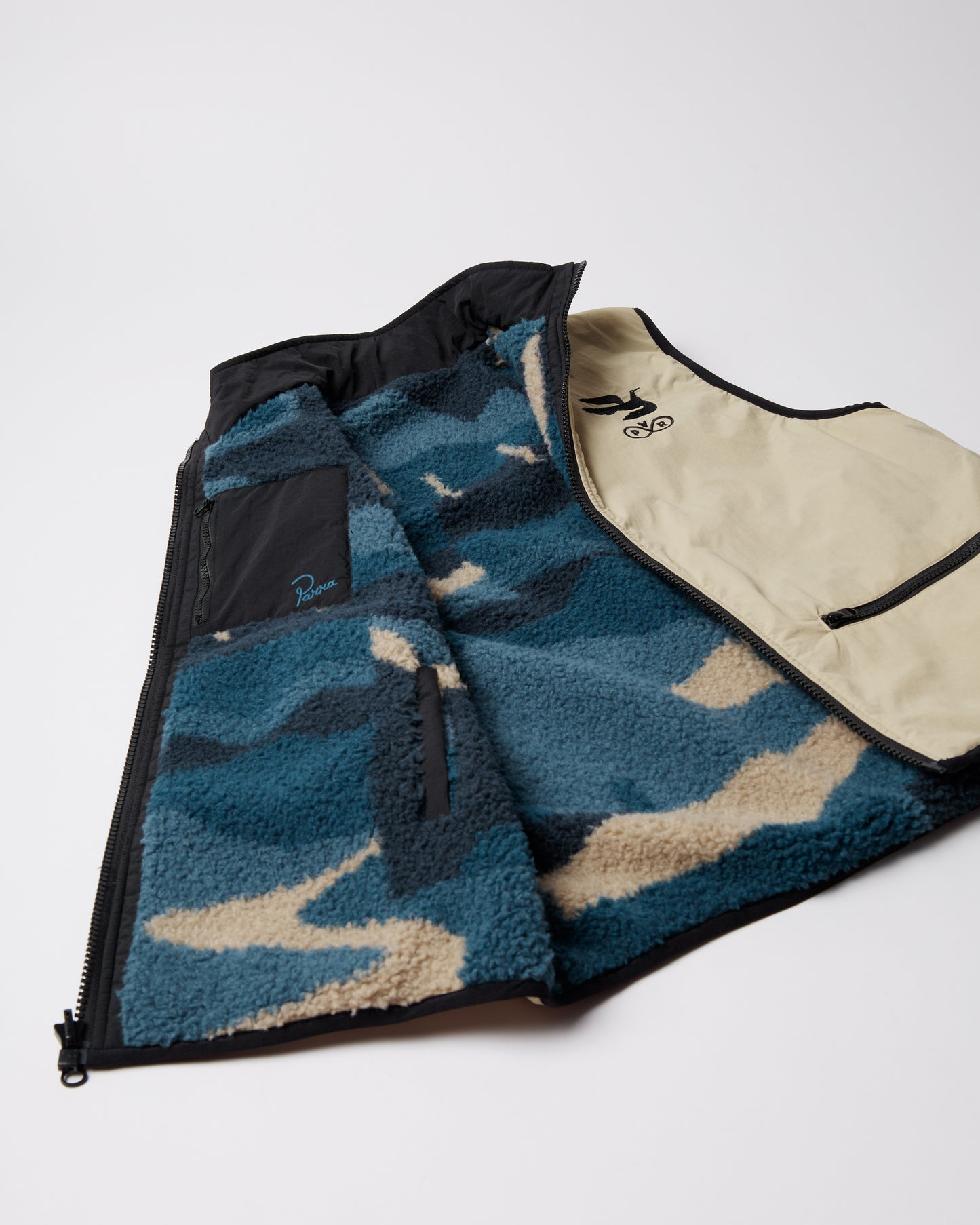 Parra Infinite Bird Reversible Vest Navy Blue