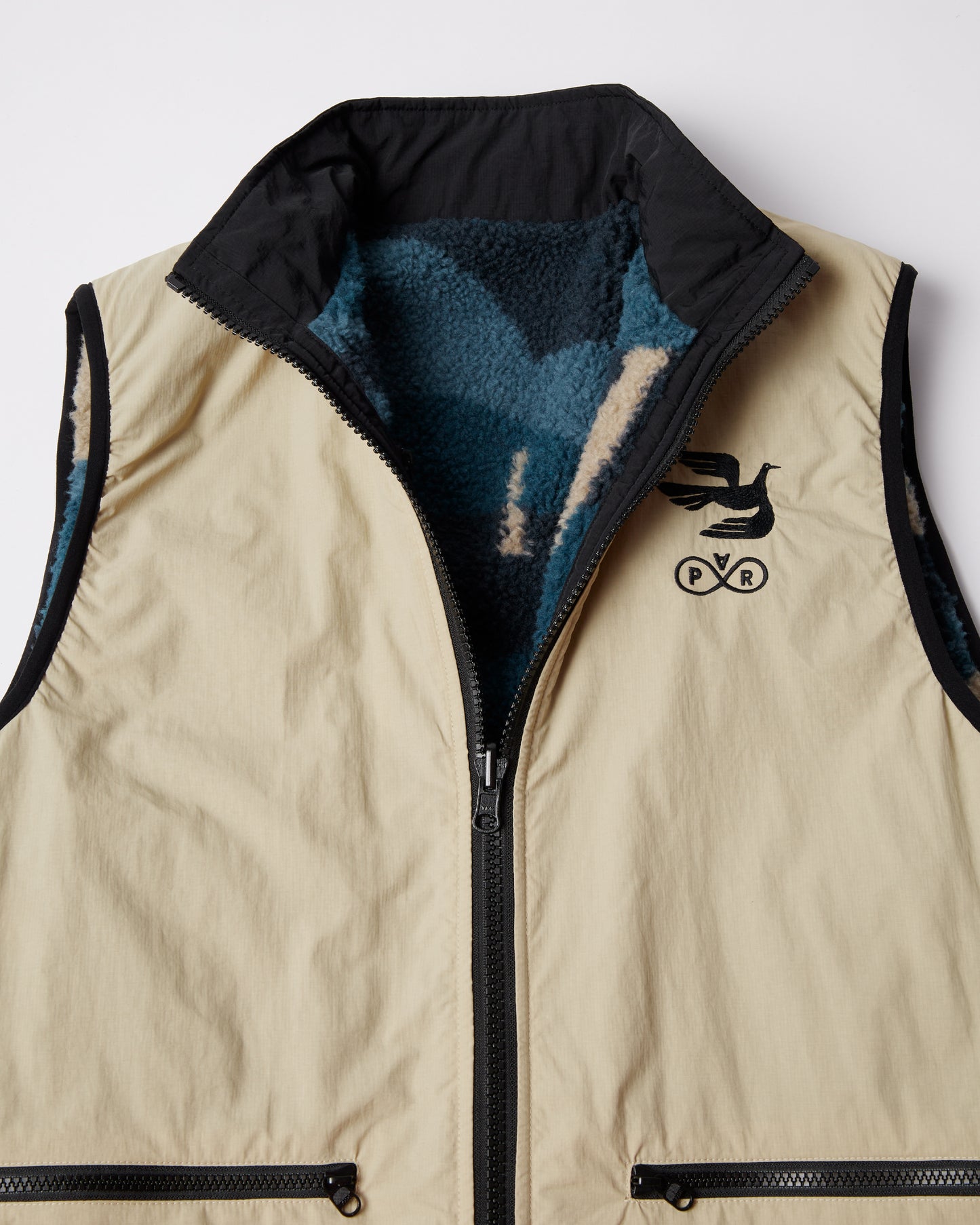 Parra Infinite Bird Reversible Vest Navy Blue