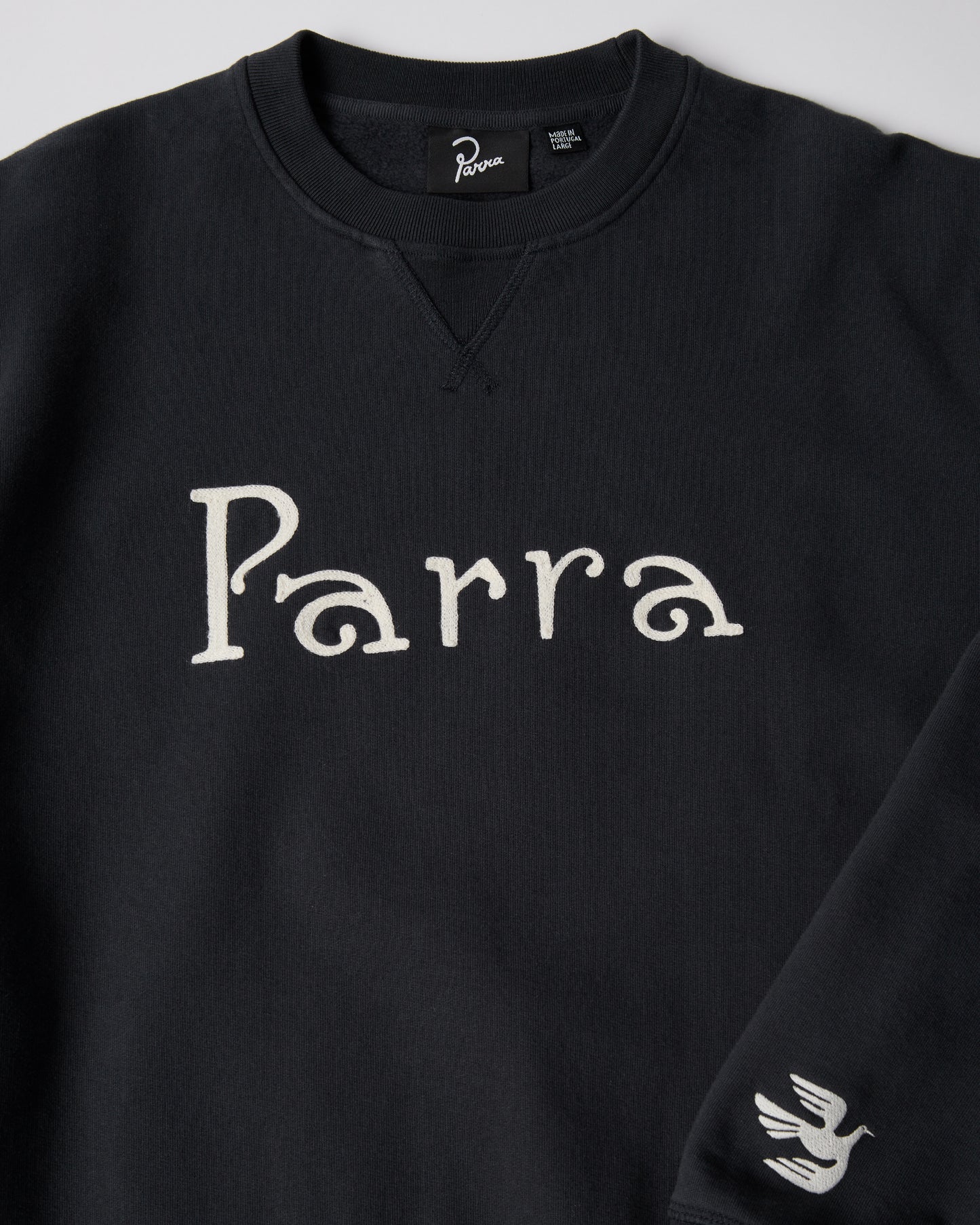 Parra Weird Trad Logo Crewneck Sweater Dark Navy