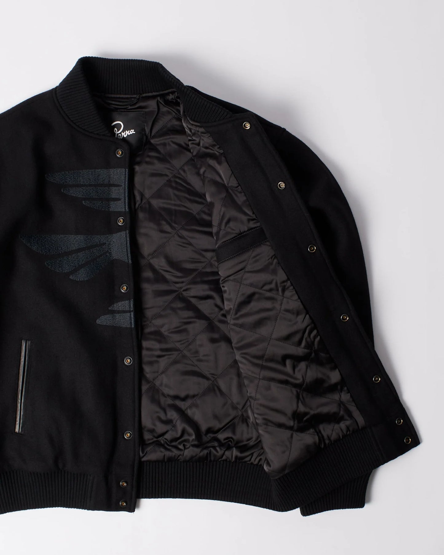 Parra Not Movie Quality Varsity Jacket Black
