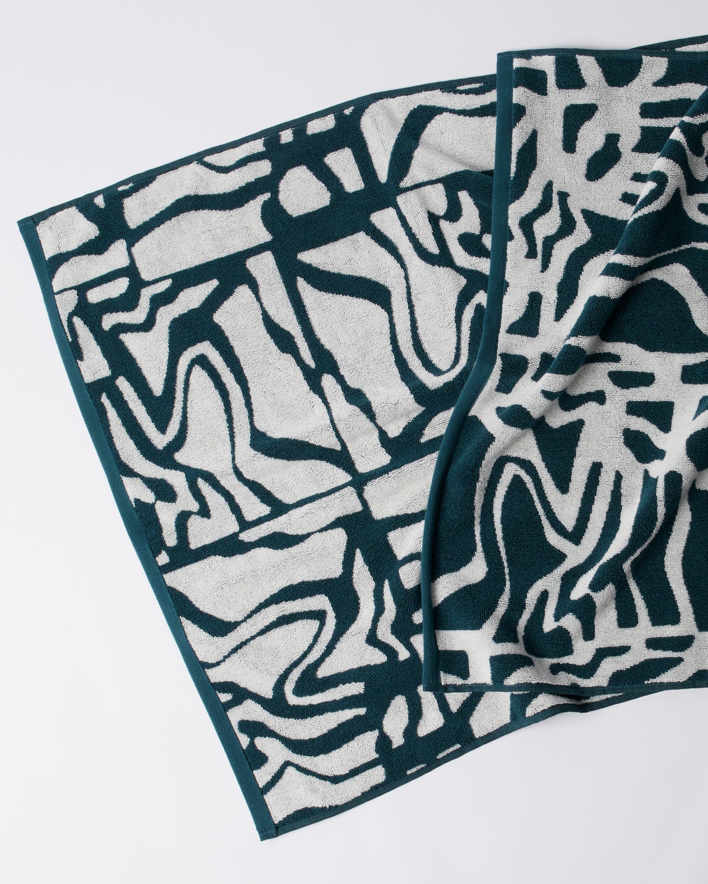 Parra Broken FTP Bath Towel Set Teal Green