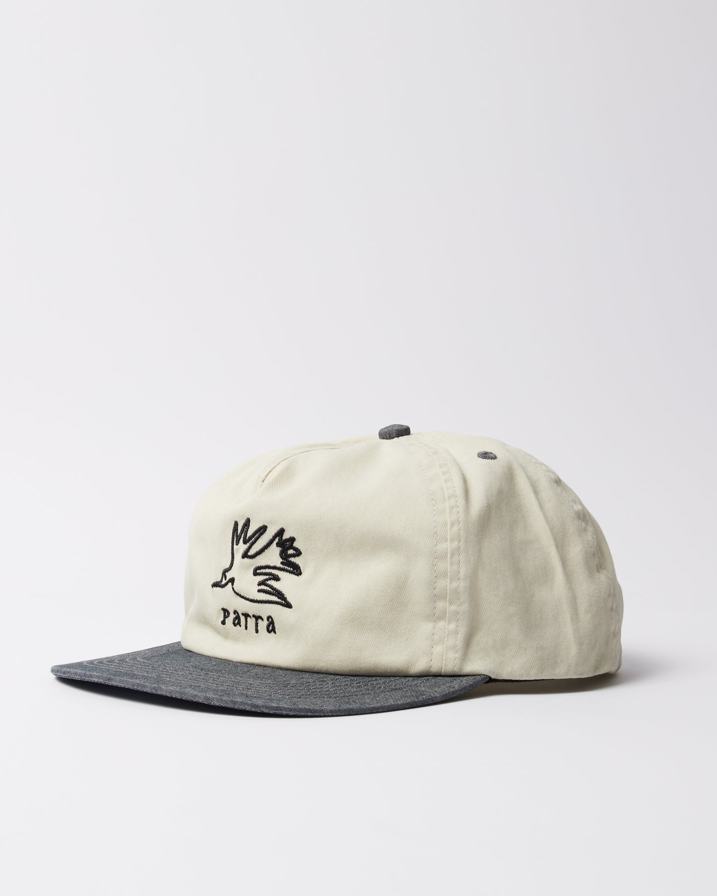 By Parra Yarn Bird 5 Panel Hat Off White