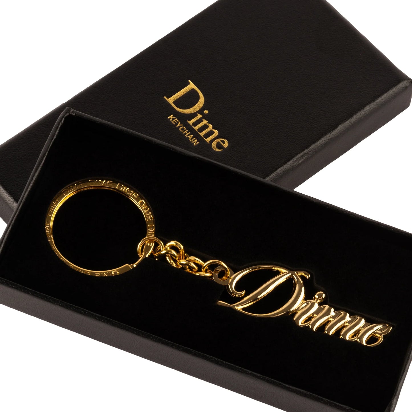 Dime Cursive Keychain Gold