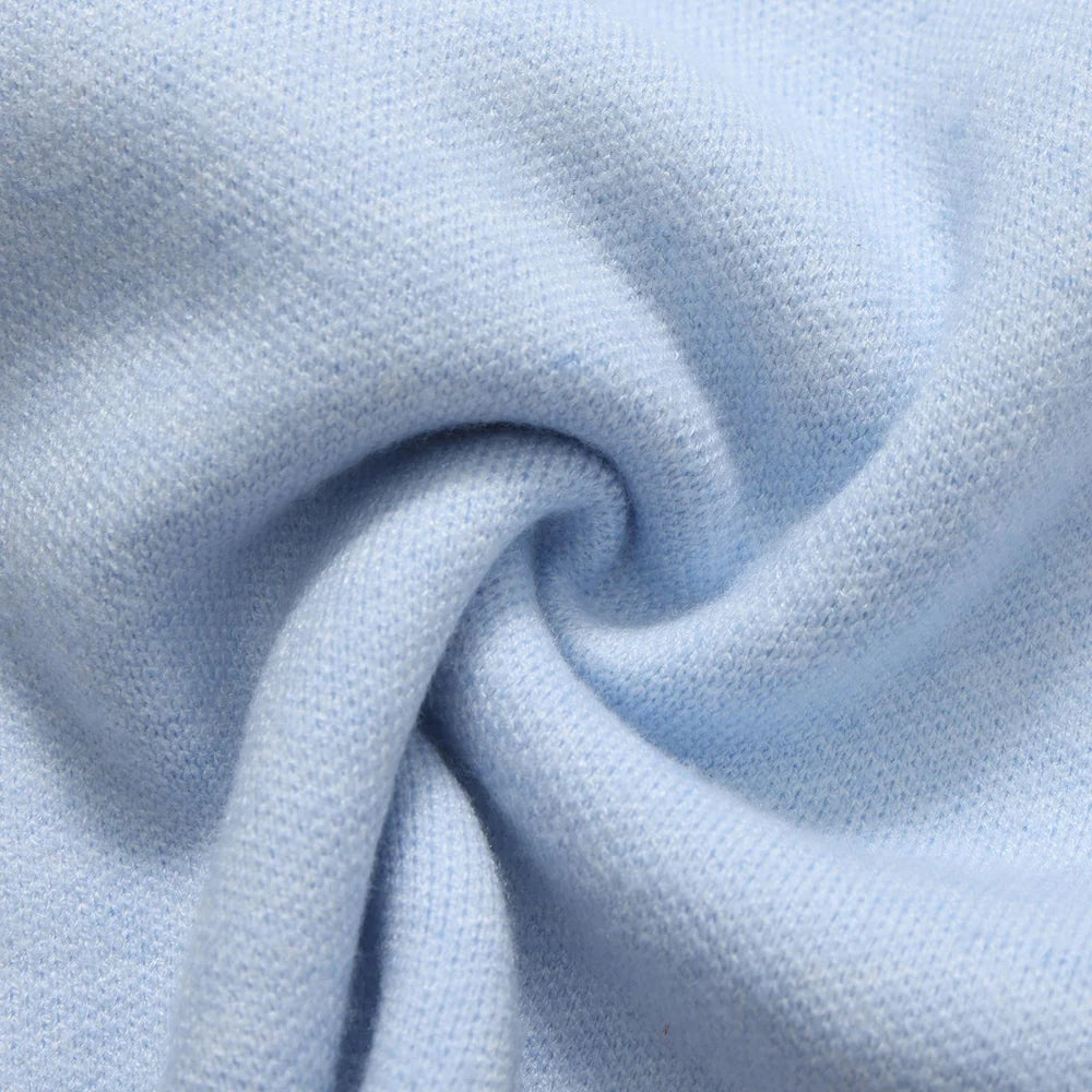 Helas Aldo Knit Full Zip Polo Light Blue