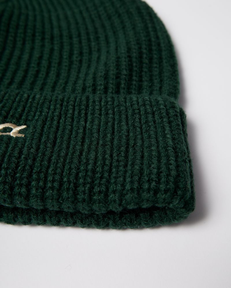 By Parra Lowercase Script Logo Beanie Pine Green