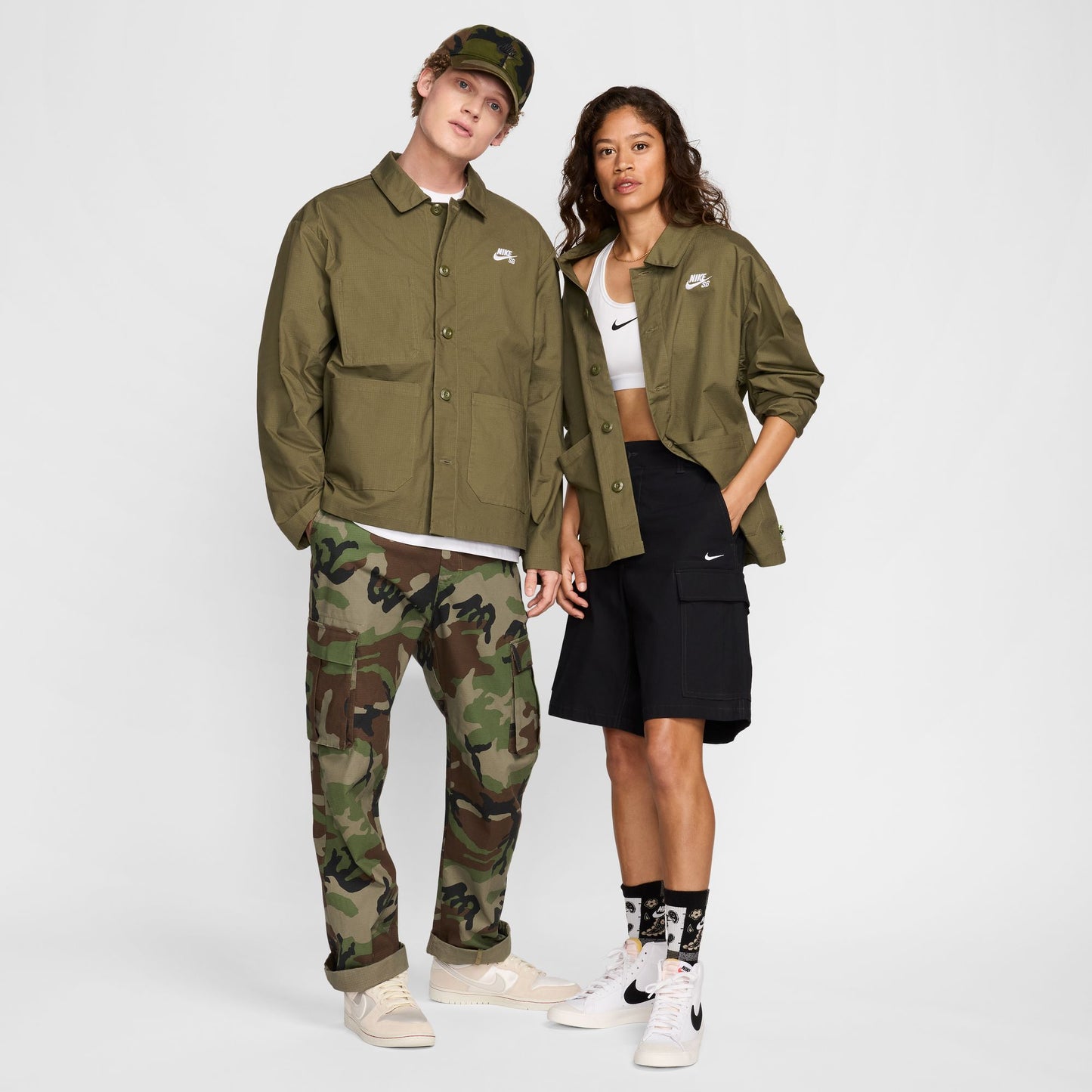 Nike SB Agnostic Chore Jacket Medium Olive/White