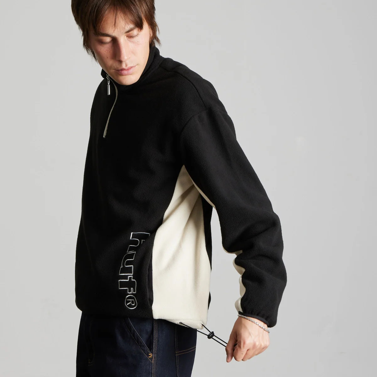 HUF Basecamp Quarter Zip Polar Fleece Black