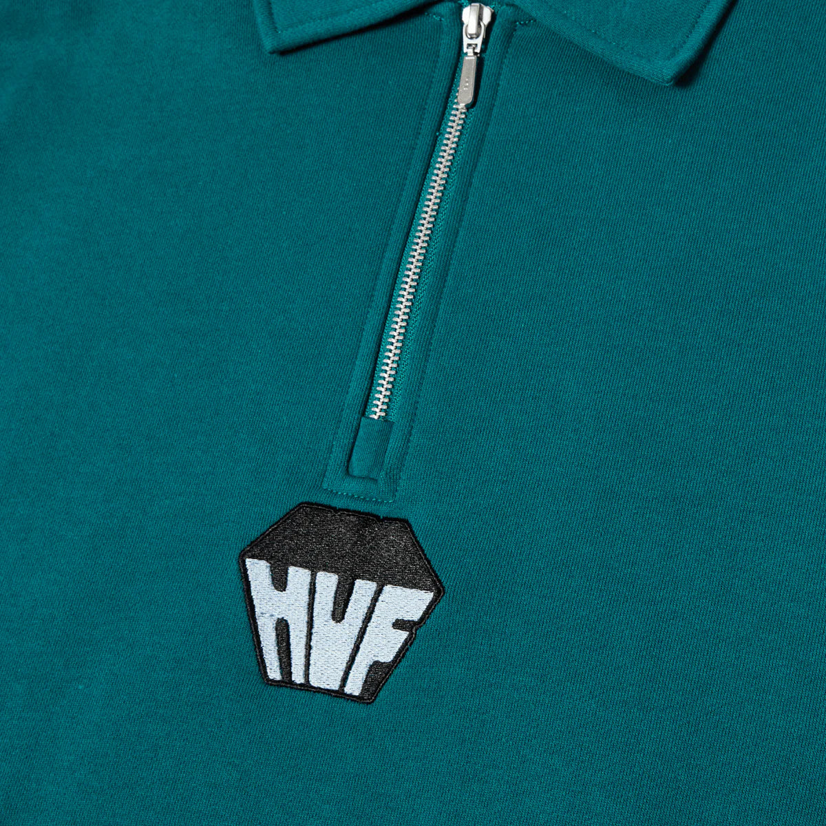 HUF Big Block 1/4 Zip Sweater French Terry Sea Green