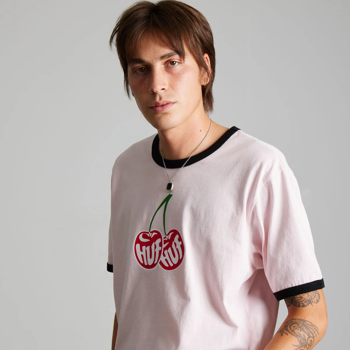 HUF Cherries Ringer T-Shirt Dusty Pink