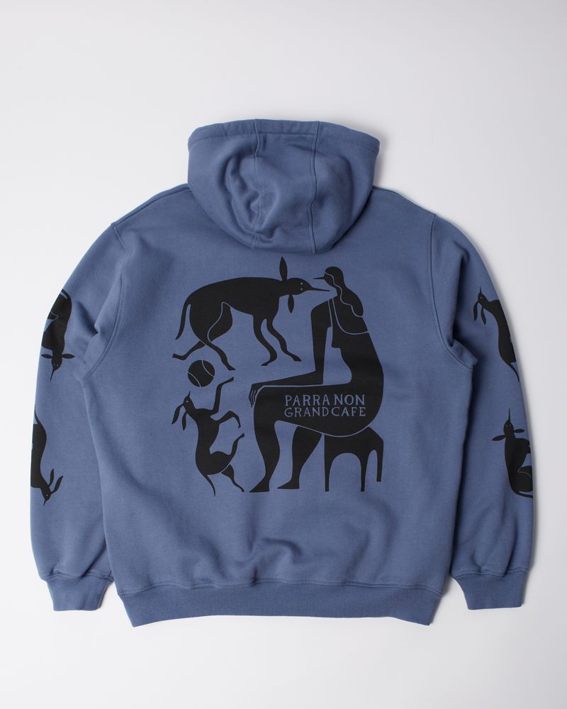 By Parra Non Grand Cafe Hooded Sweater Blue