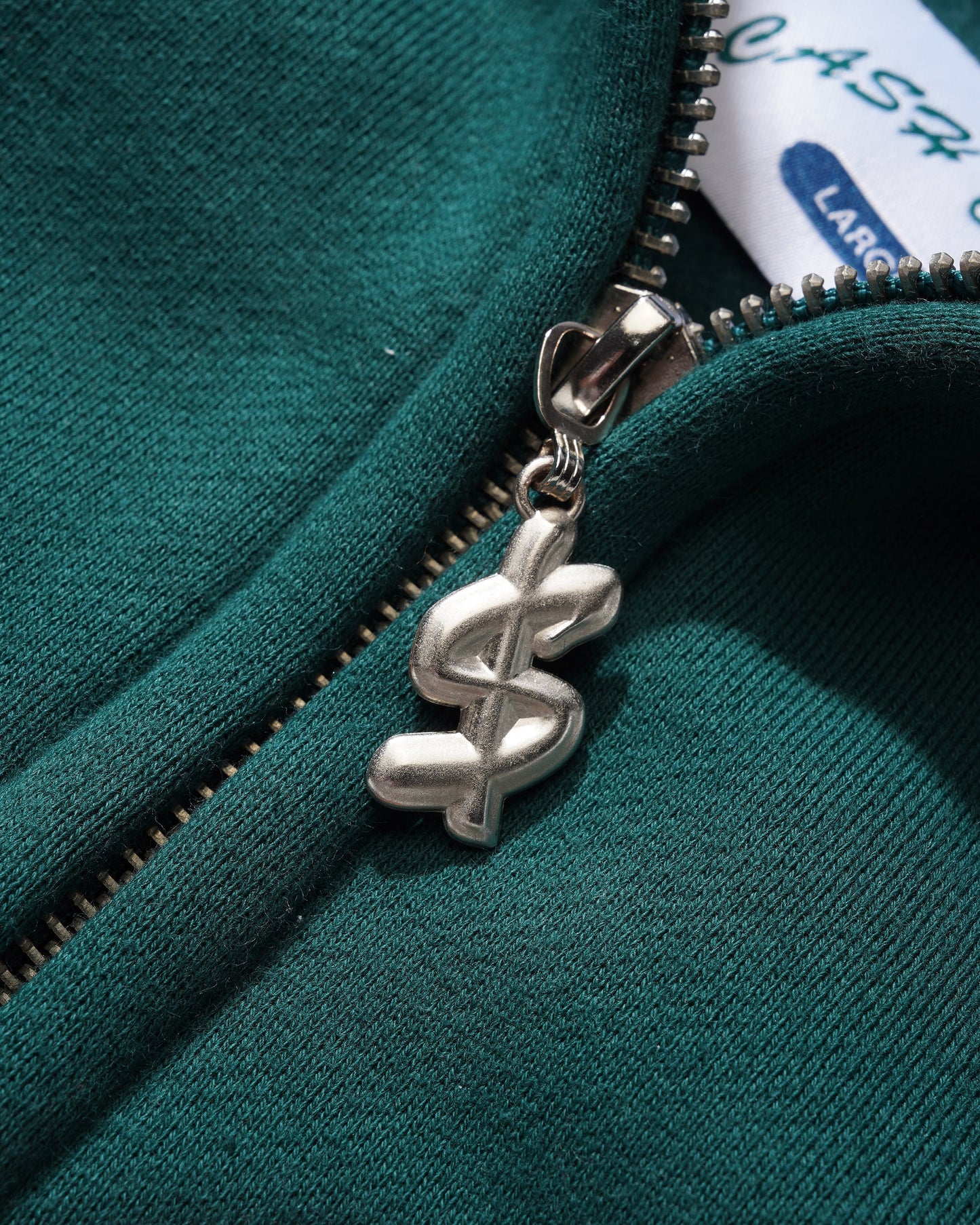 Cash Only Campus Zip-Thru Hooded Sweater Forest