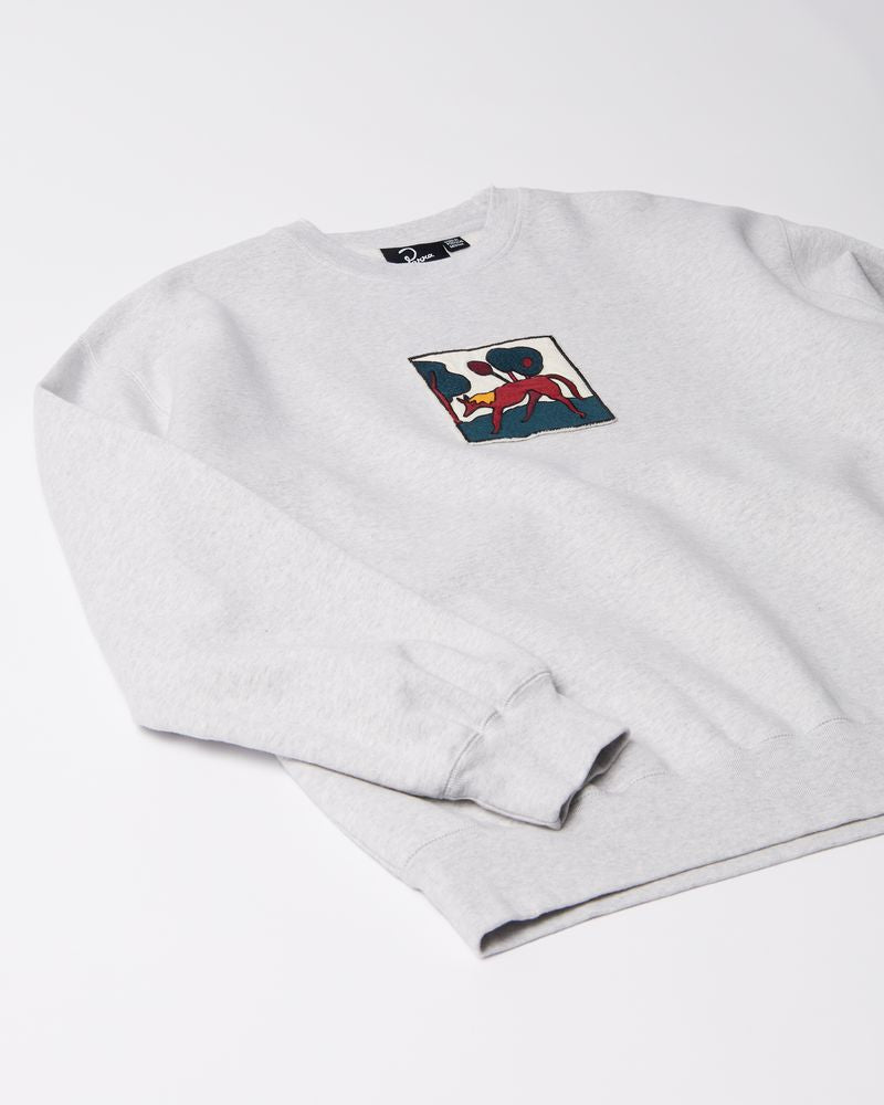By Parra Long Lost Leg Crewneck Sweater Heather Grey
