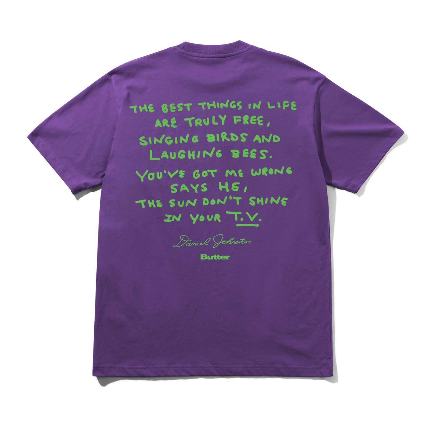 Butter Goods x Daniel Johnston Don't Be Scared T-shirt Grape