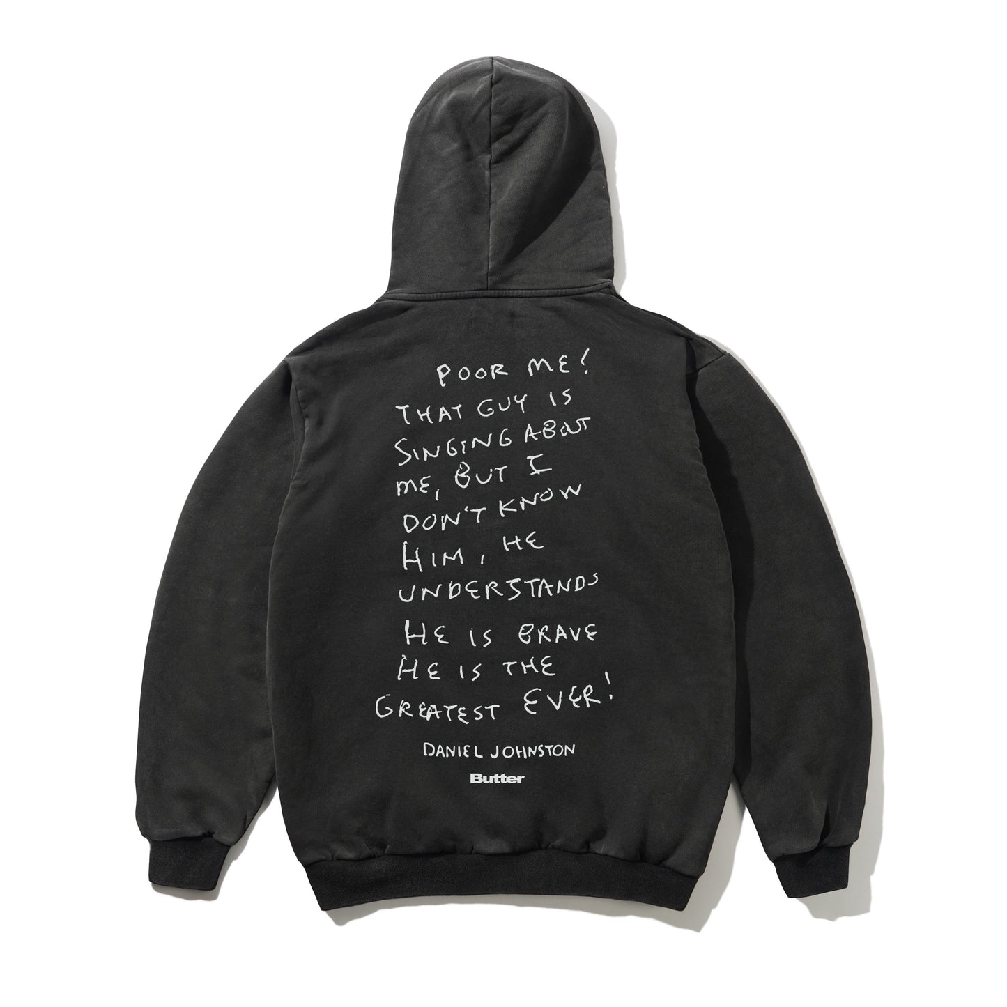 Butter Goods x Daniel Johnston Enemy Hoodie Distressed Washed Black