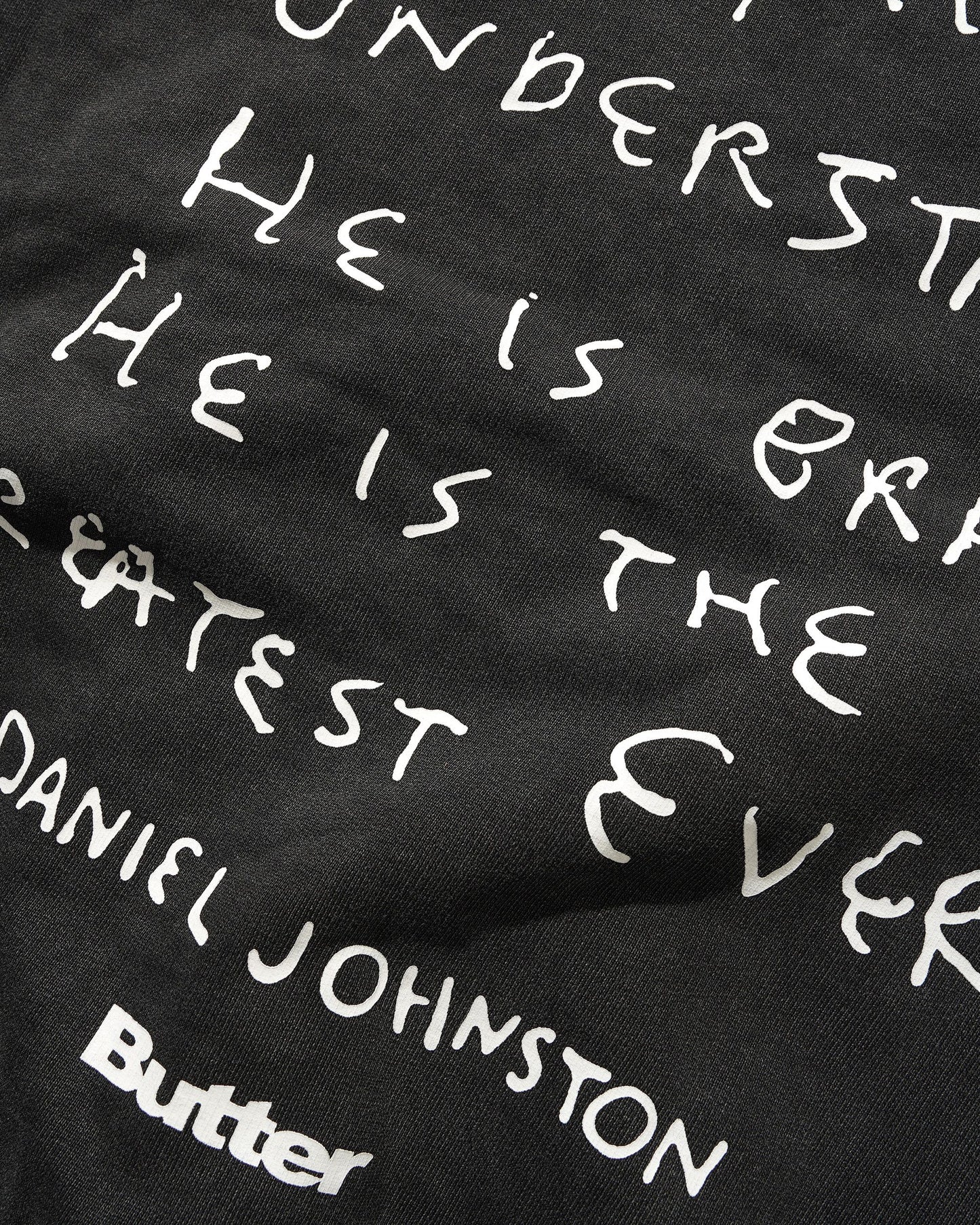 Butter Goods x Daniel Johnston Enemy Hoodie Distressed Washed Black