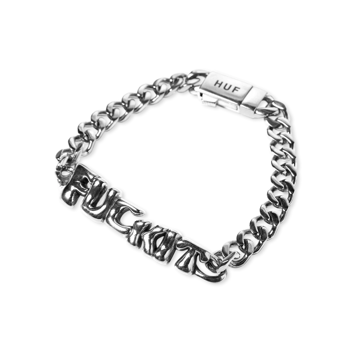 HUF Fuck It Warped Id Bracelet Silver