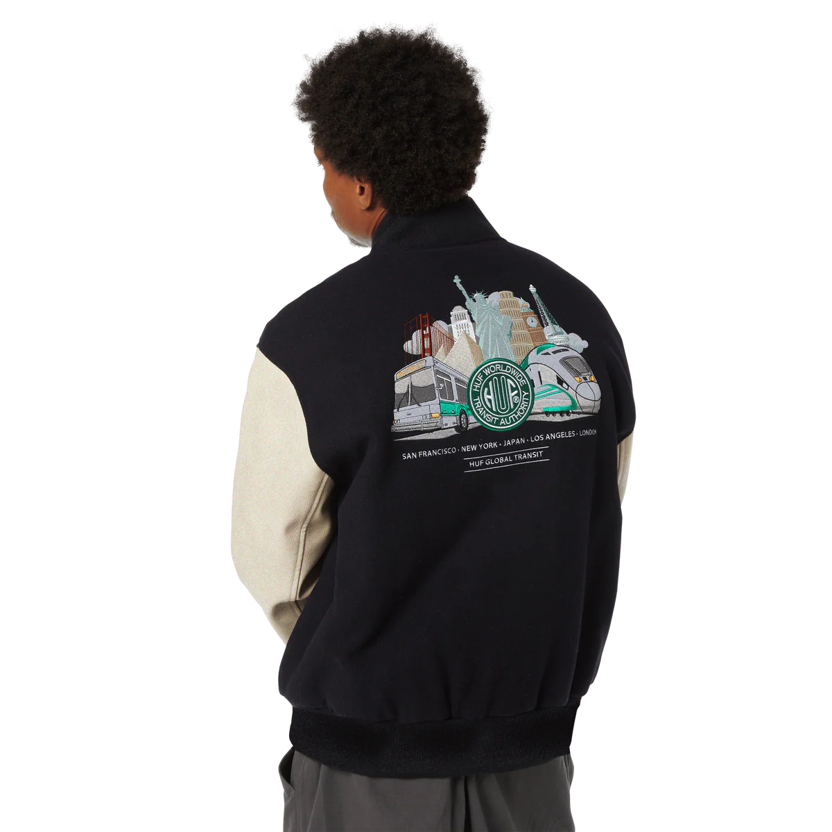 HUF Global Transit Varsity Jacket Navy