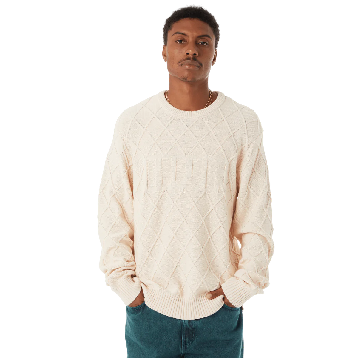 HUF Grid Sweater Natural