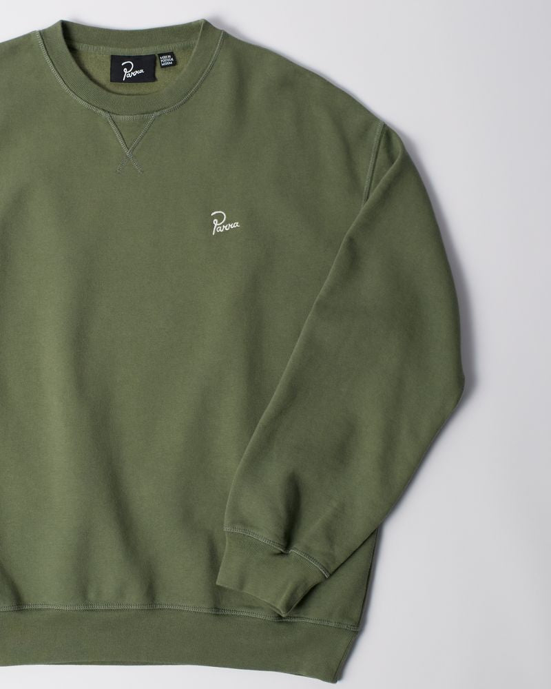 By Parra Signature Crewneck Sweater Green