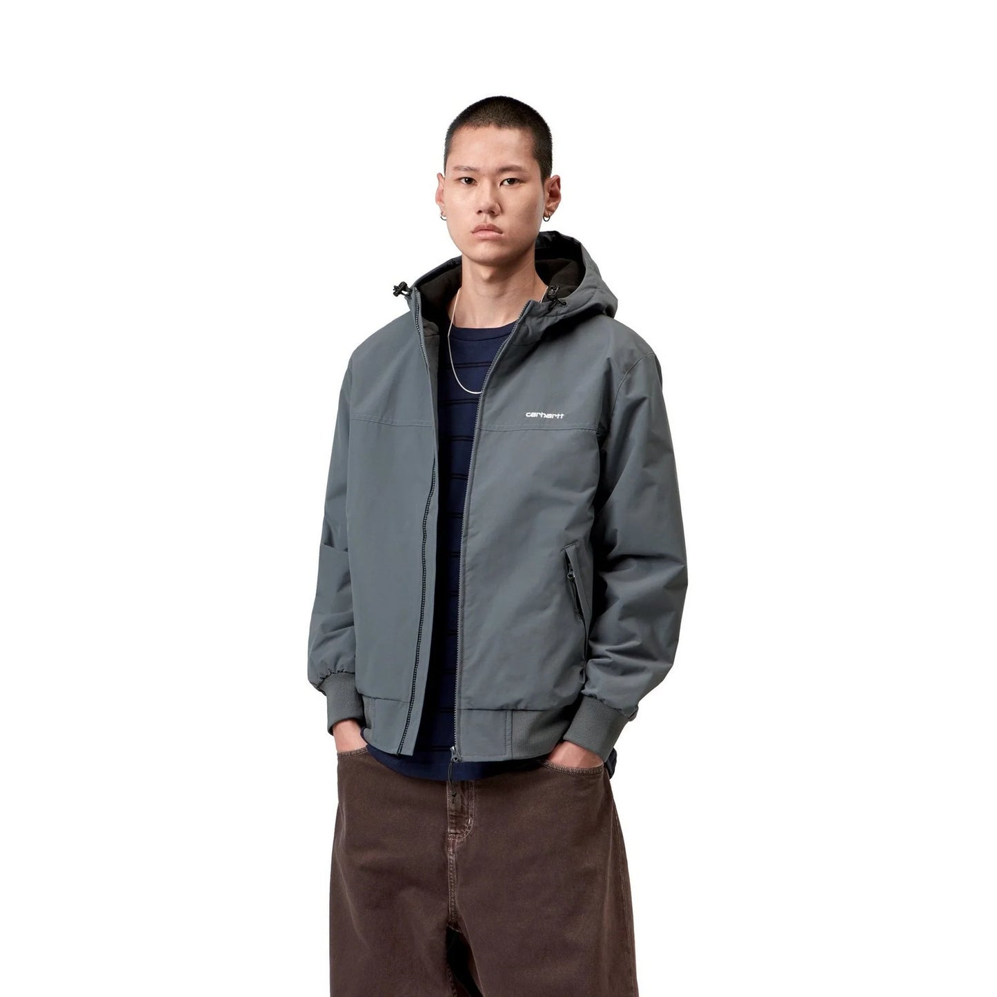 Carhartt WIP Hooded Sail Jacket Styx/White
