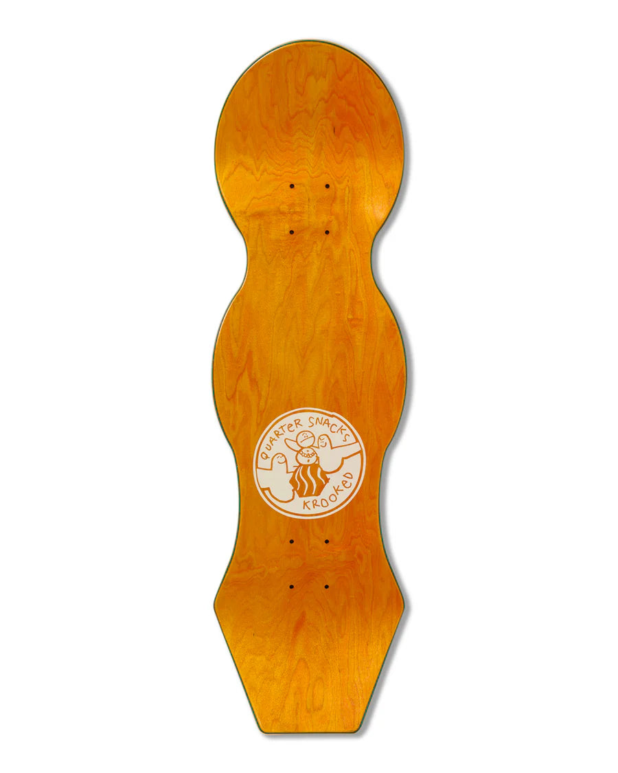Krooked x Quarter Snacks Snackman Cruiser Skateboard Deck 9.0