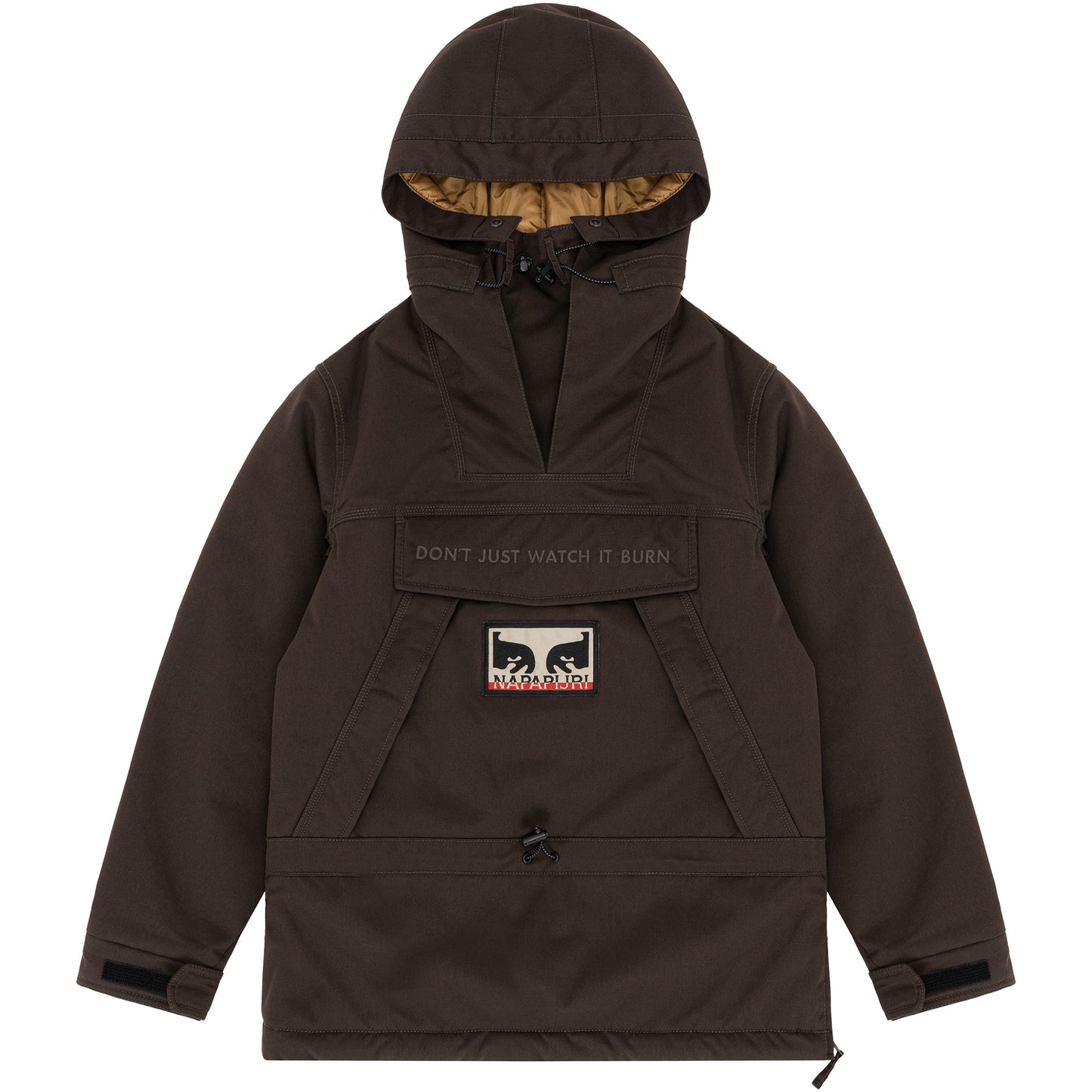 Obey X Napapijri Don't Just Watch It Burn Skido Jacket Dark Brown