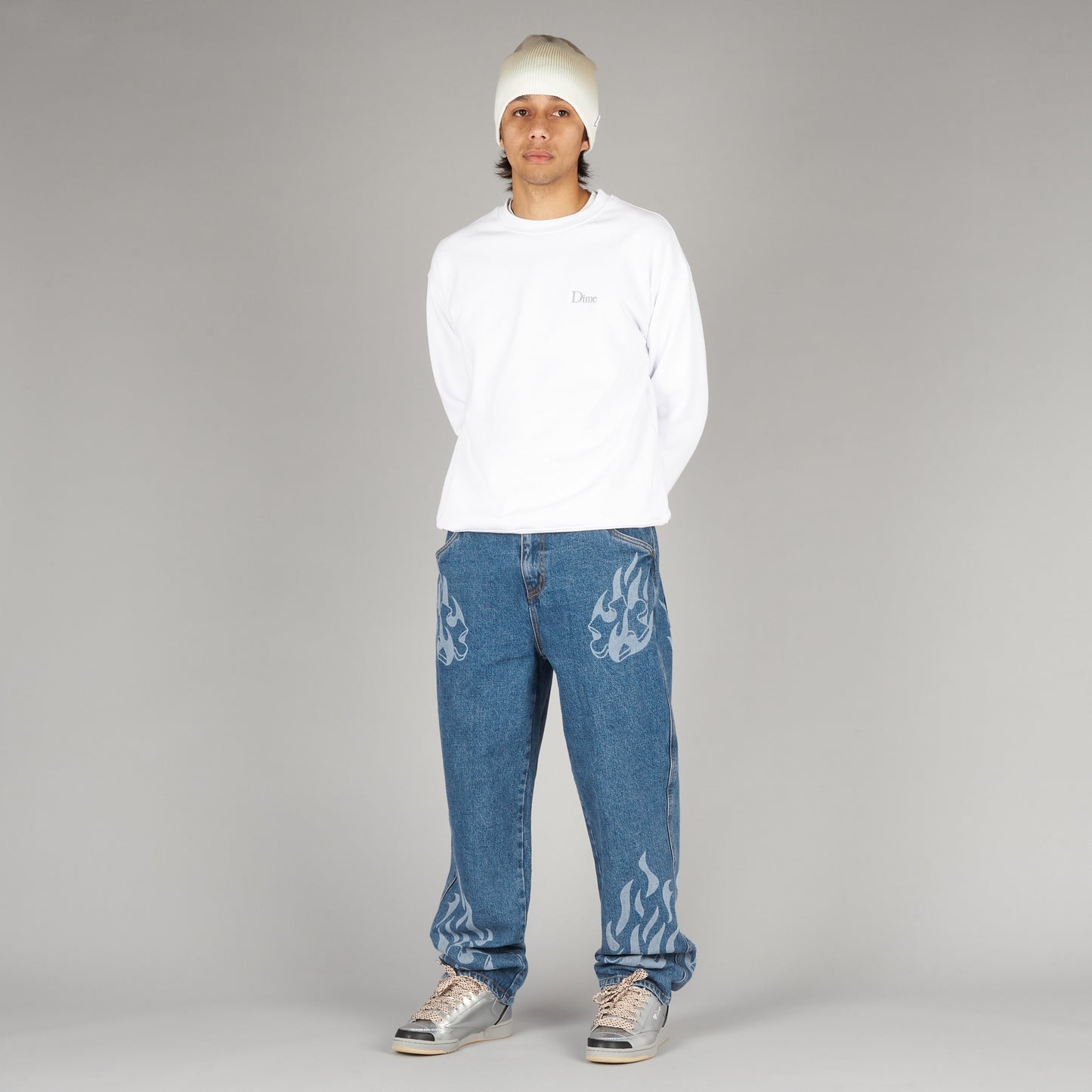 Dime Flamepuzz Relaxed Denim Pants Indigo