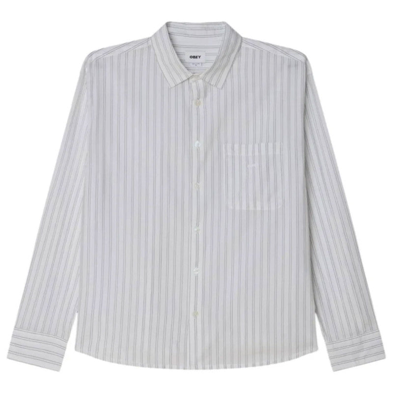 Obey Faro Woven Longsleeve Shirt White
